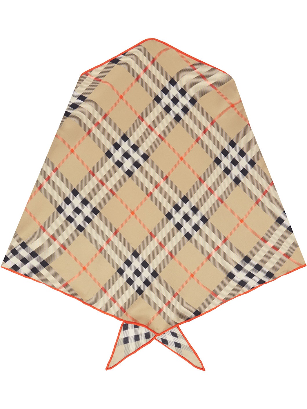 Beige Silk Diamond Scarf - 2