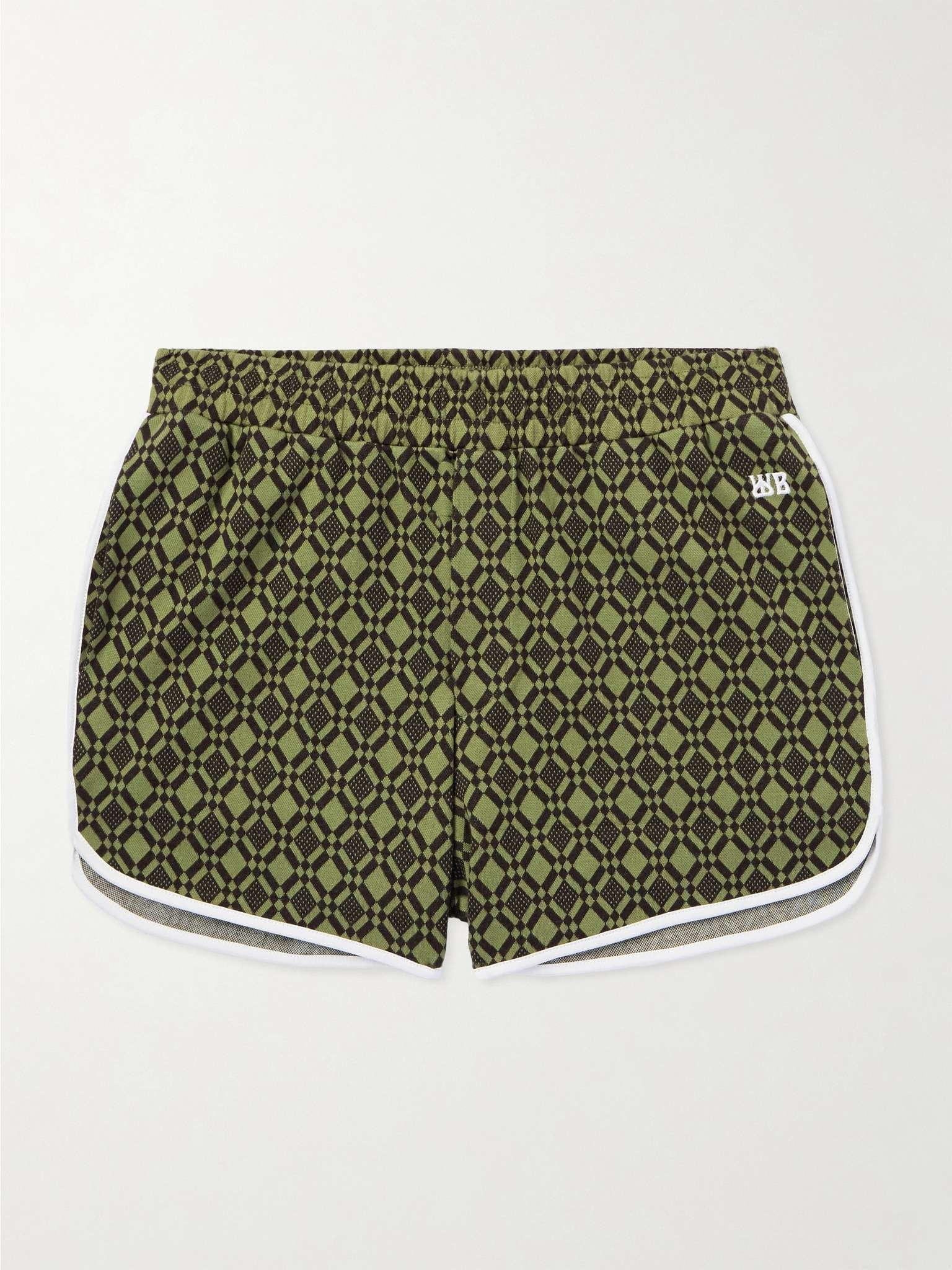 The Selassie Straight-Leg Jacquard-Knit Stretch Organic Cotton Shorts - 1