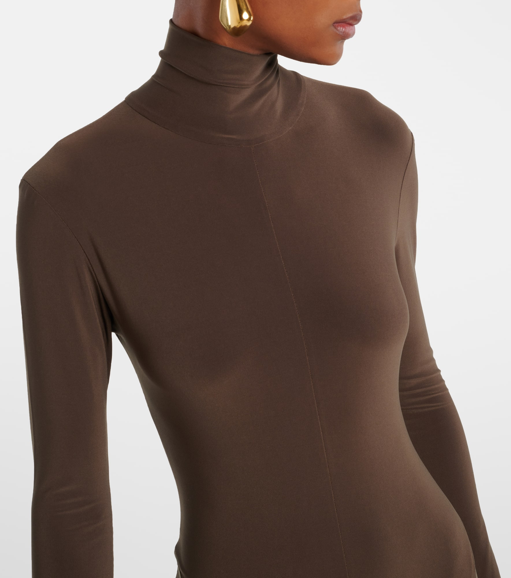 Turtleneck jersey jumpsuit - 4