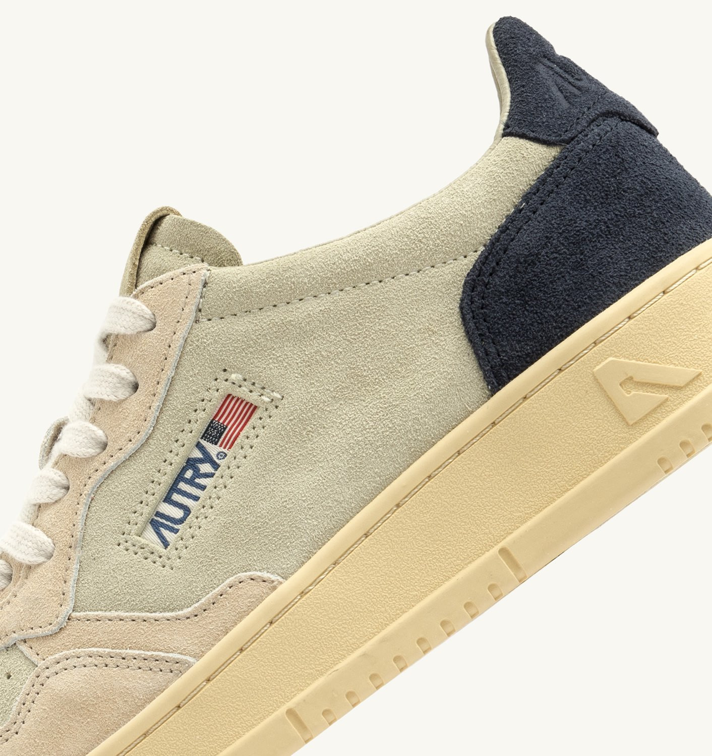 MEDALIST LOW TRICOLOR SNEAKERS IN BEIGE ECRU AND SPACE BLUE SUEDE - 6