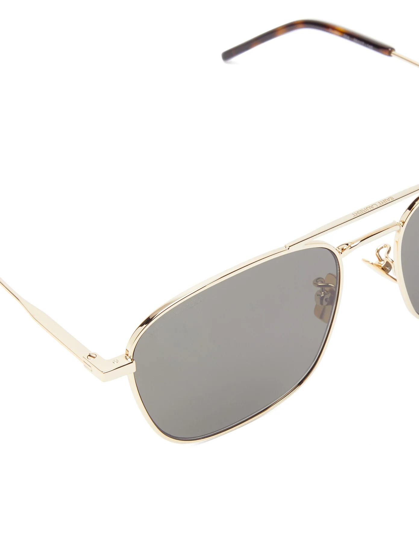 Logo-engraved aviator metal sunglasses - 5