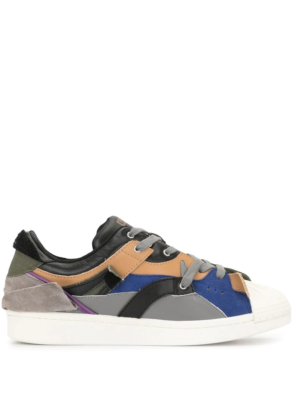 patchwork design sneakers - 1