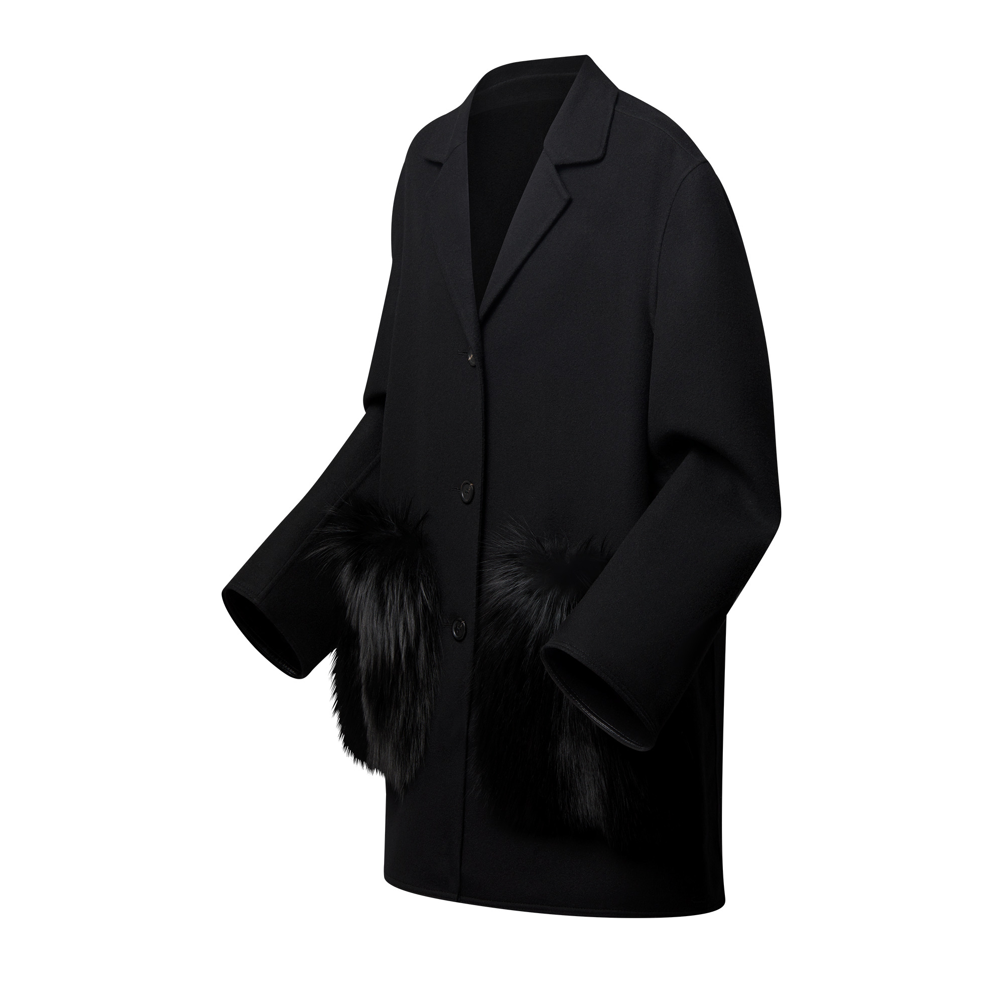 Cashmere Fox Pocket Coat - 2