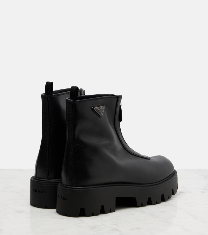 Prada Leather platform ankle boots outlook