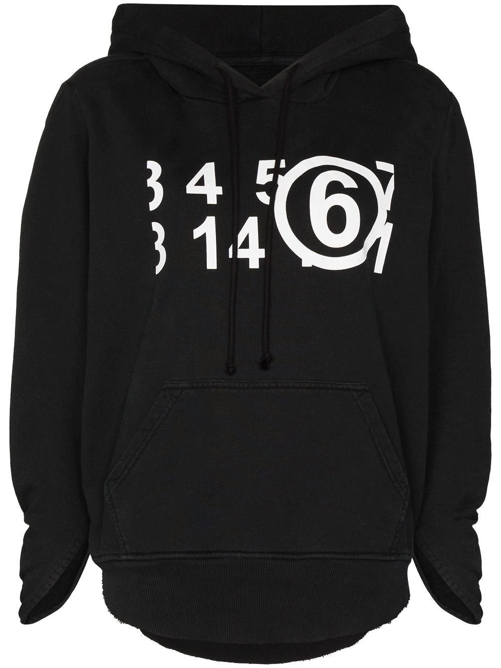 Numerical-logo rolled-sleeve hoodie - 1