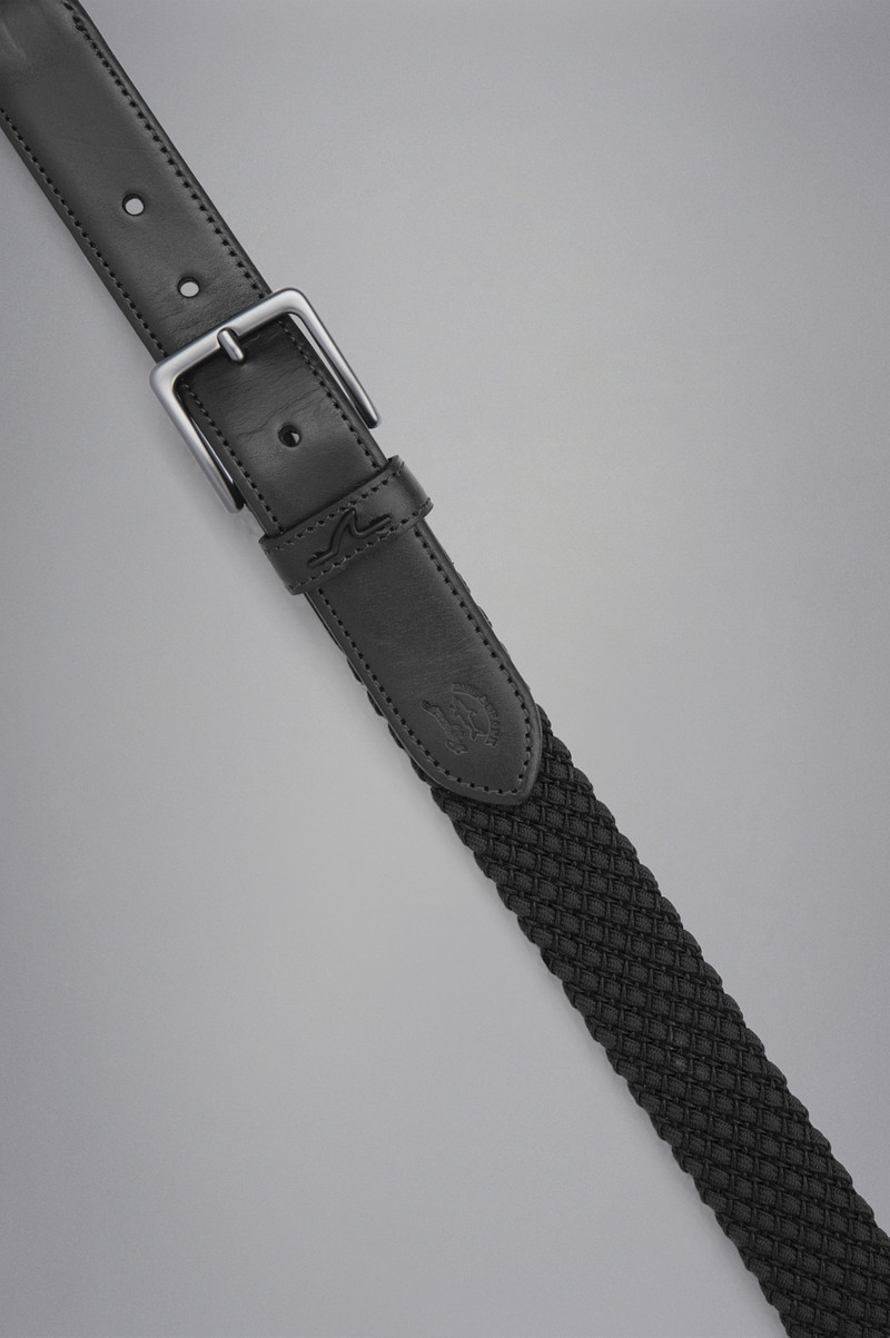 Paul & Shark LEATHER TRIMMED WOVEN ELASTIC BELT outlook
