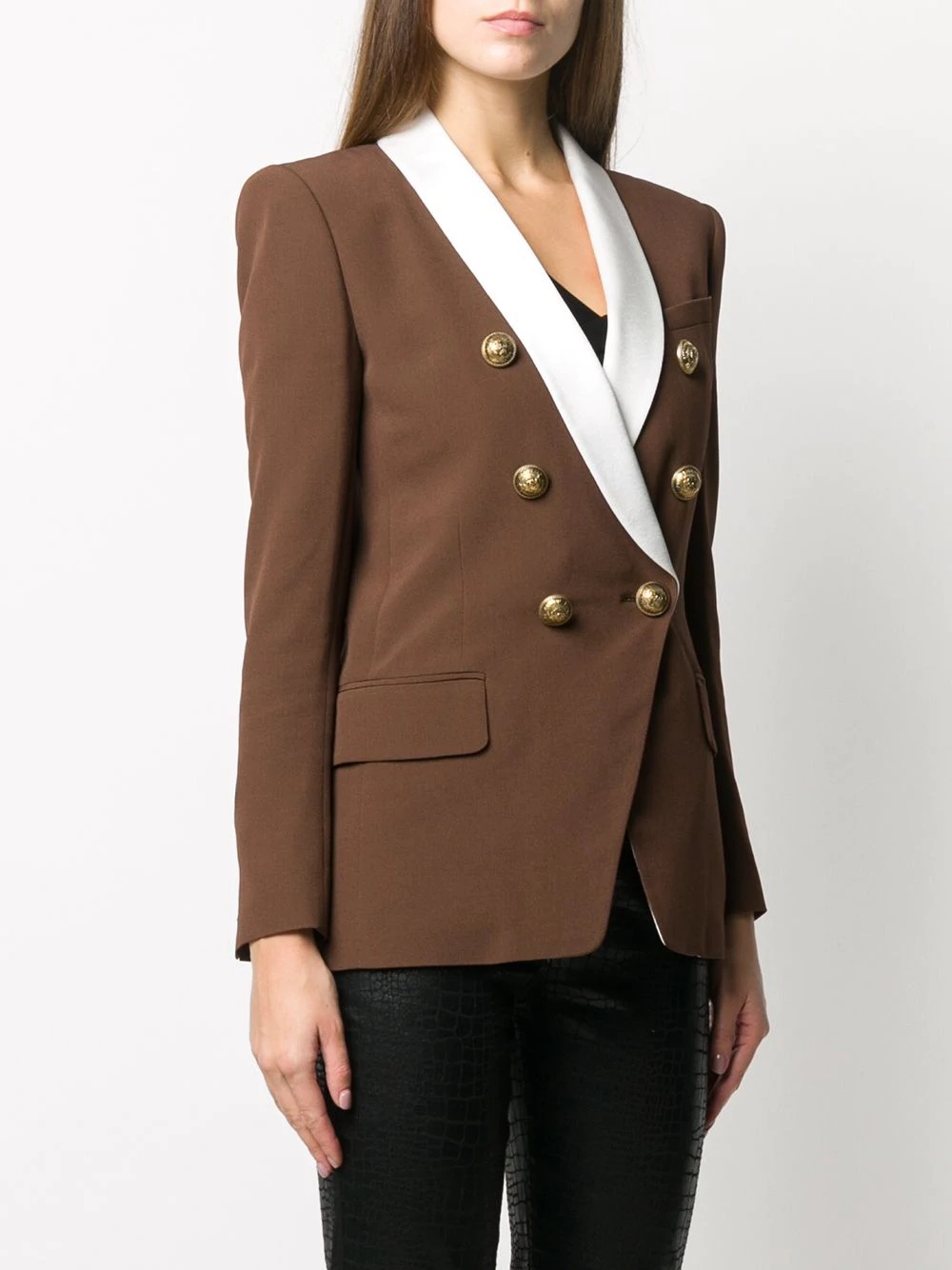 oversized lapel double-breasted jacket - 3