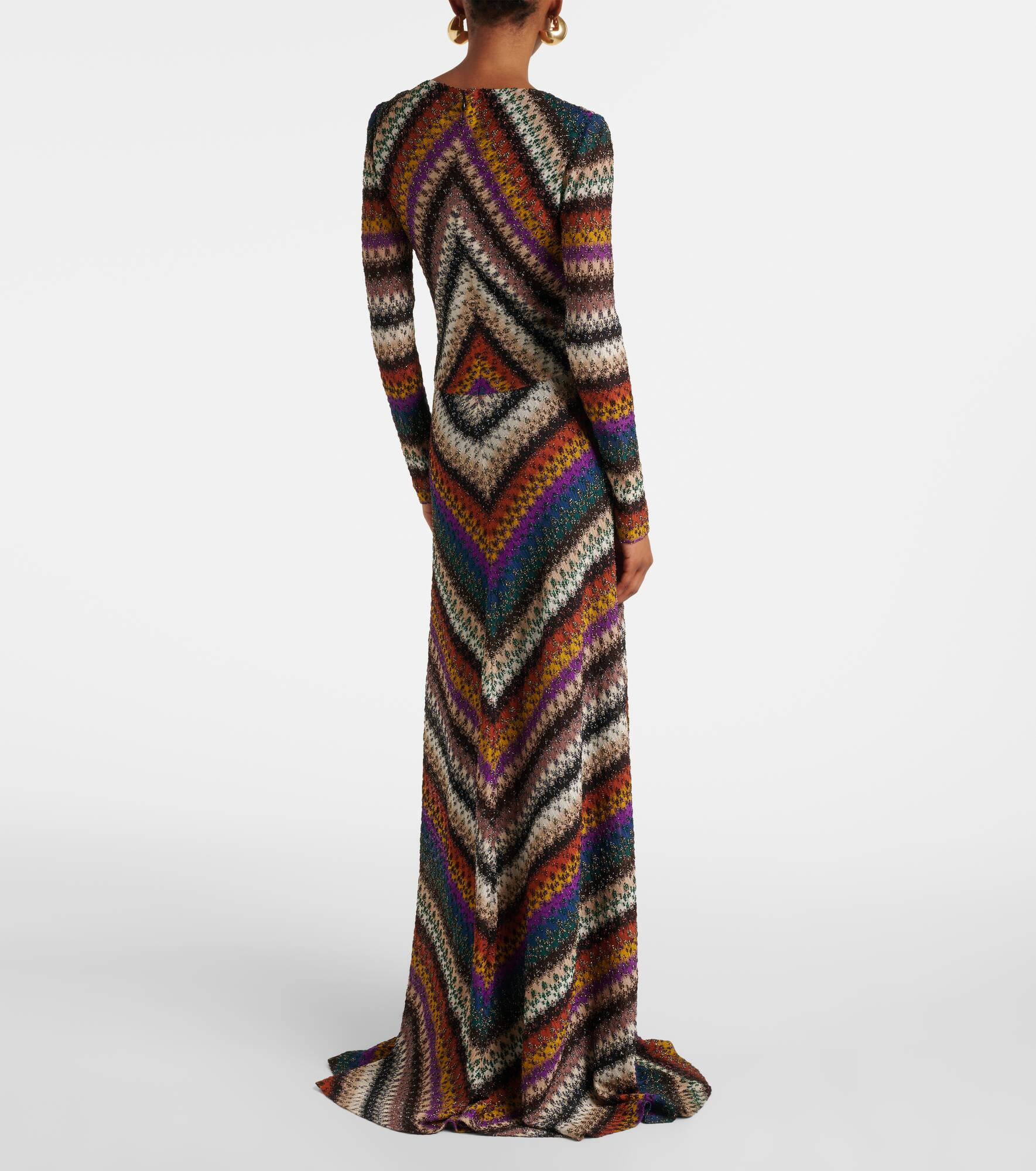 Striped lamé maxi dress - 3