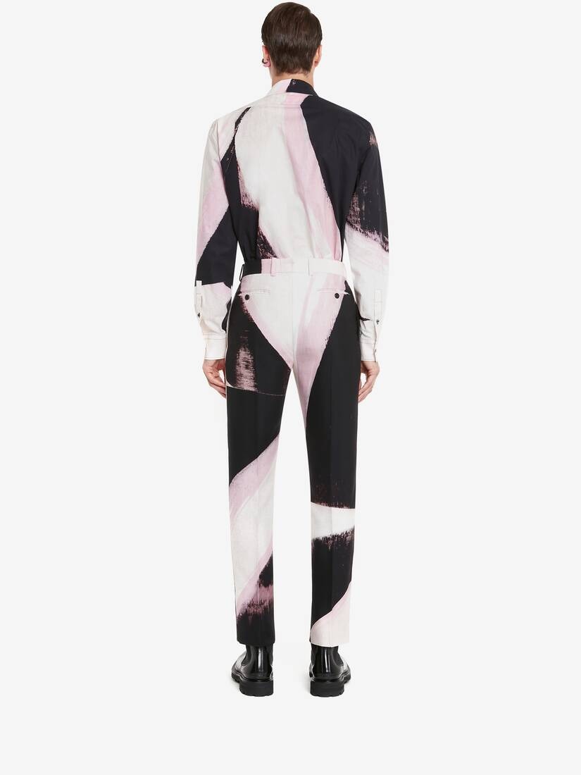 Men's Brushstroke Shirt in Pink/white/black - 4