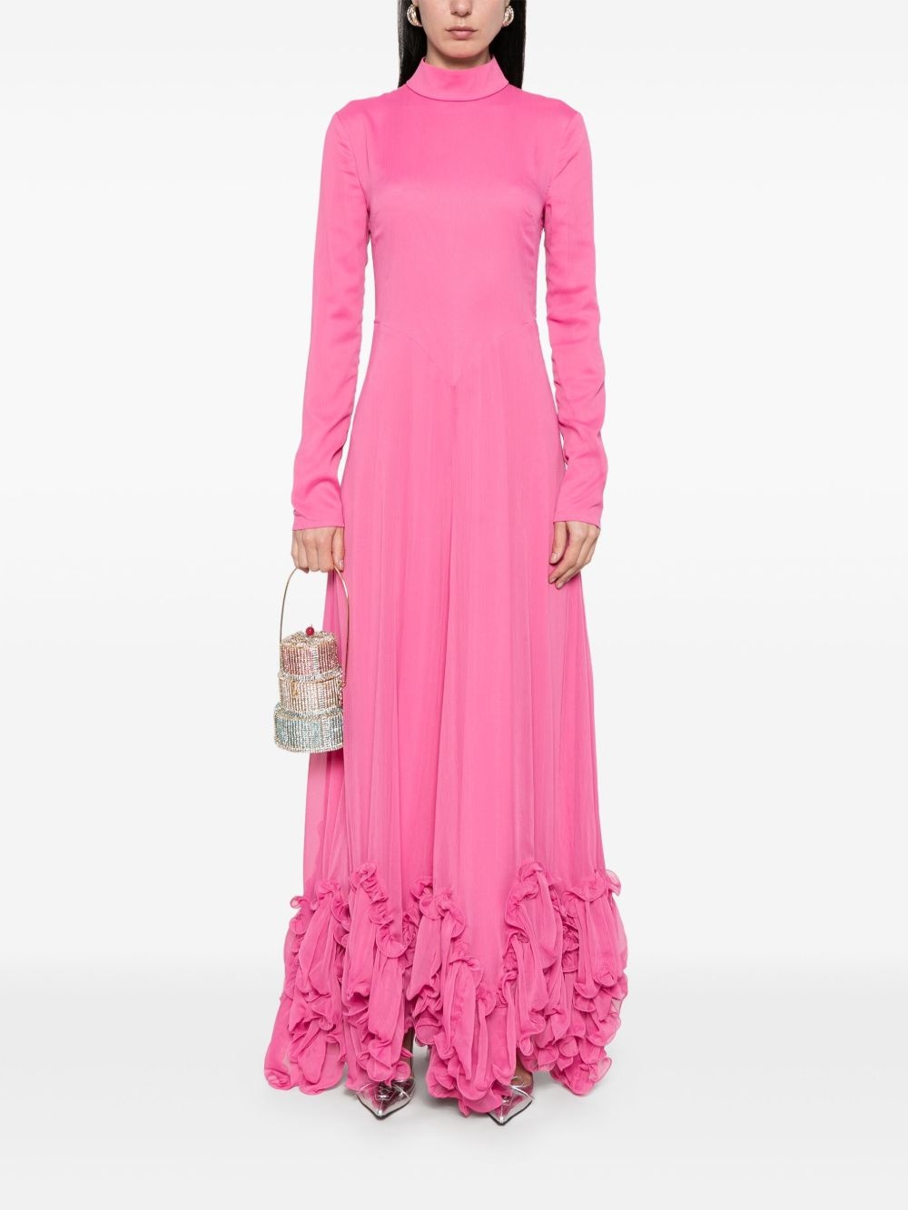 ruffles chiffon maxi dress - 2