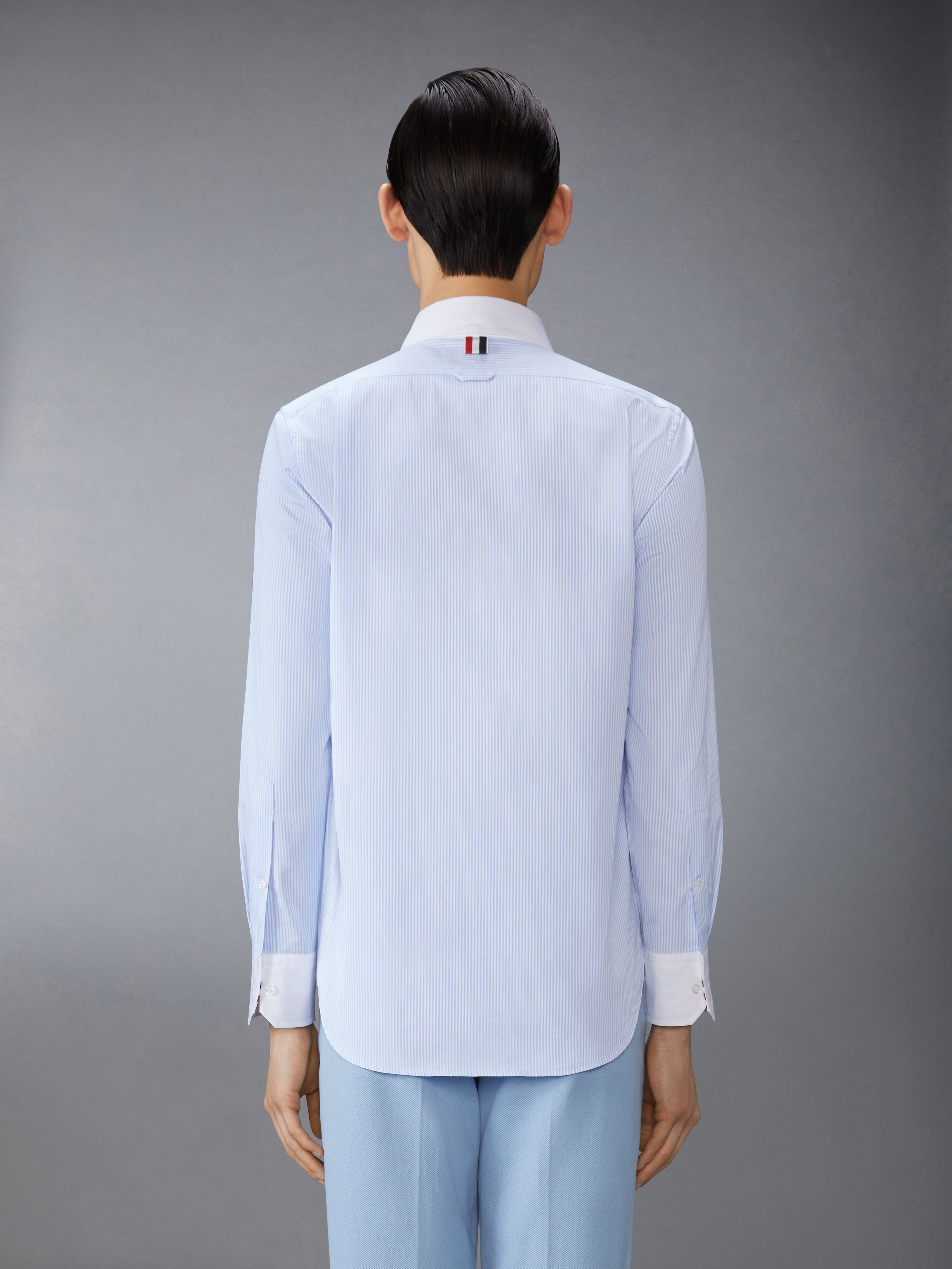 MICRO UNIVERSITY STRIPED POPLIN STRAIGHT FIT SHIRT - 4