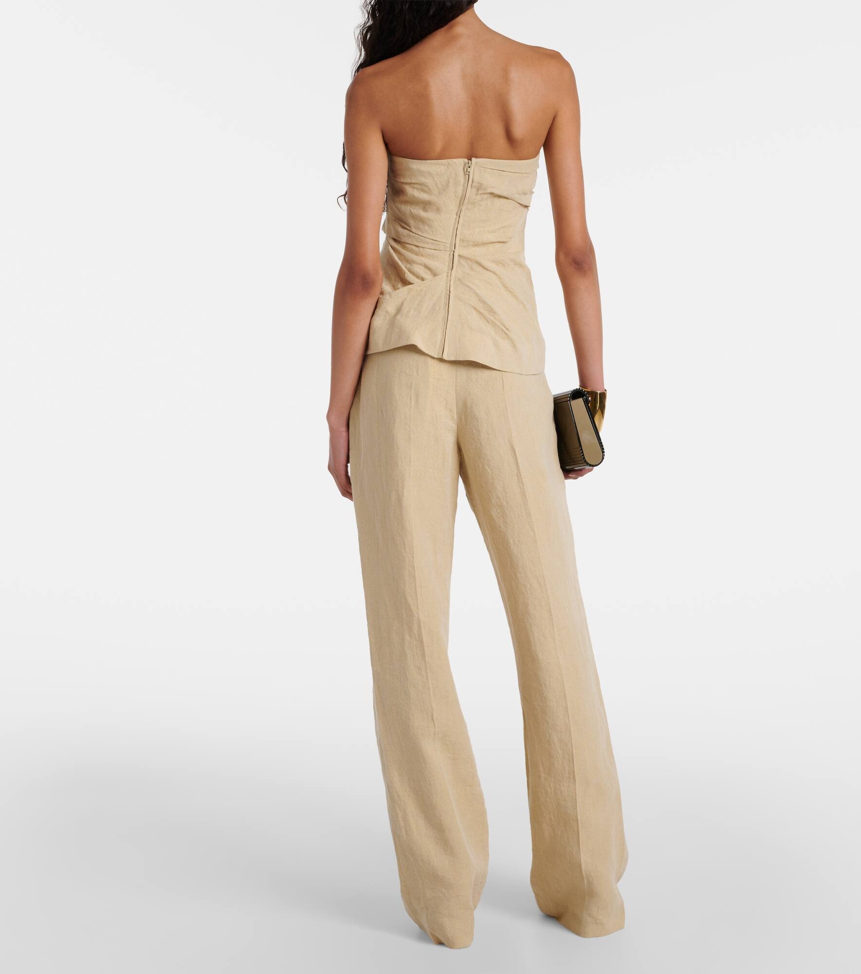 Izel strapless linen top - 3