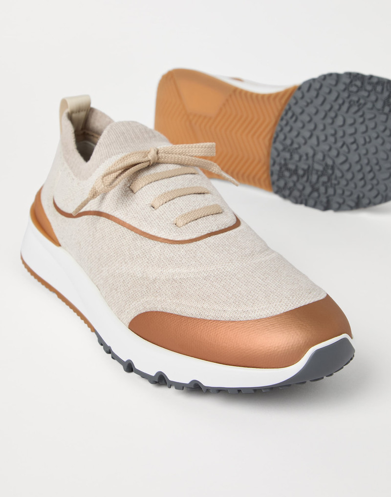 Techno cotton knit runners with heat-bonded details 3