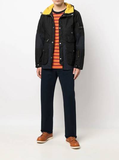 Barbour logo-plaque panelled hooded jacket outlook