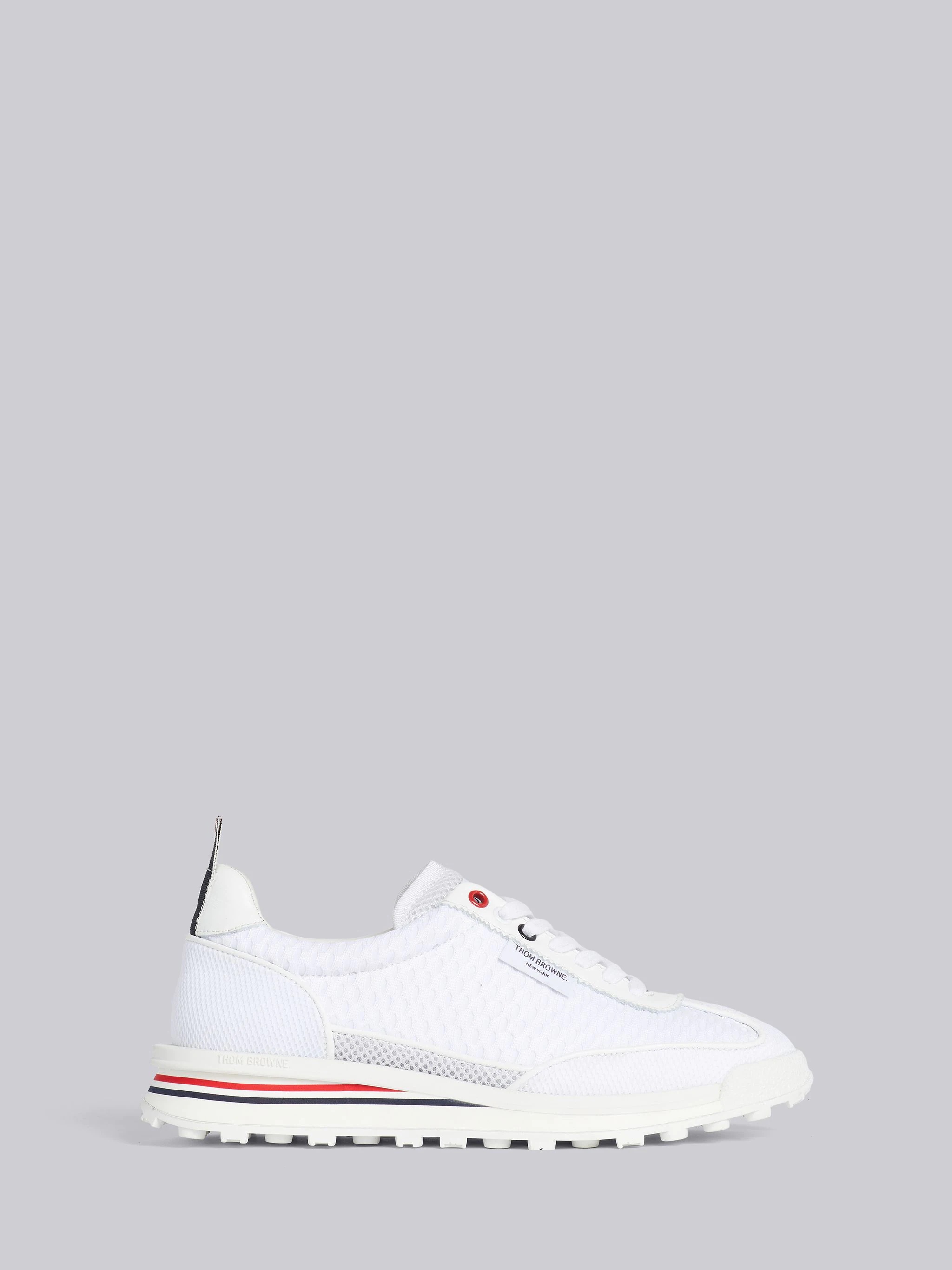 White Heavy Athletic Mesh Tech Runner - 1