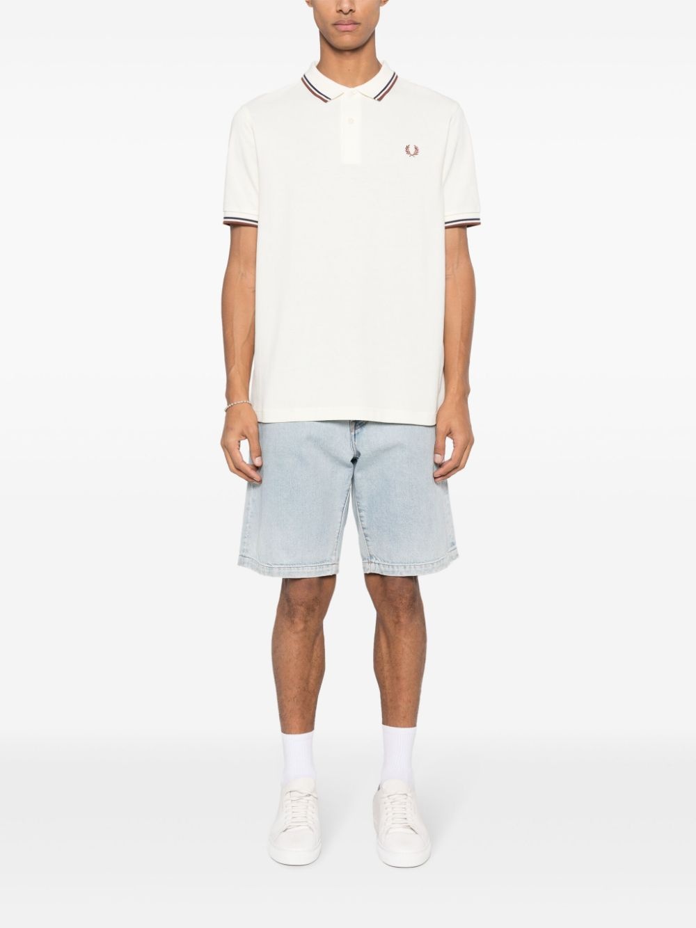 embroidered-logo cotton polo shirt - 3