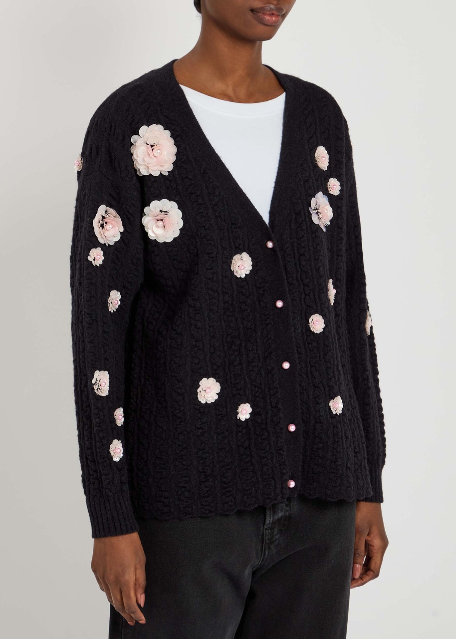 Bernadette Cammi Floral-embellished Wool-blend Cardigan - 2