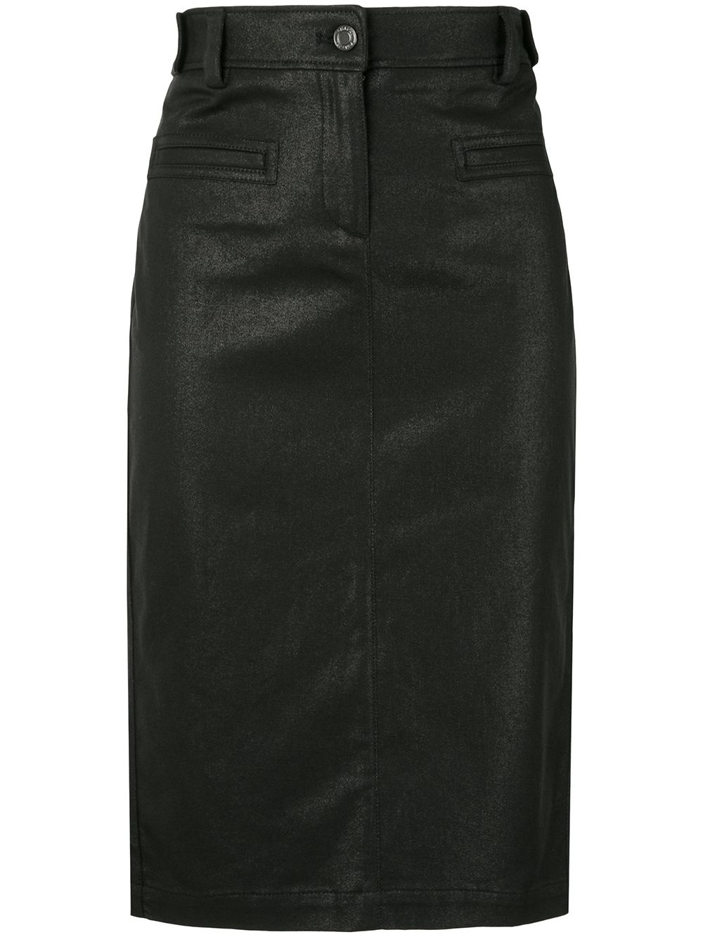 coated biker pencil skirt - 1