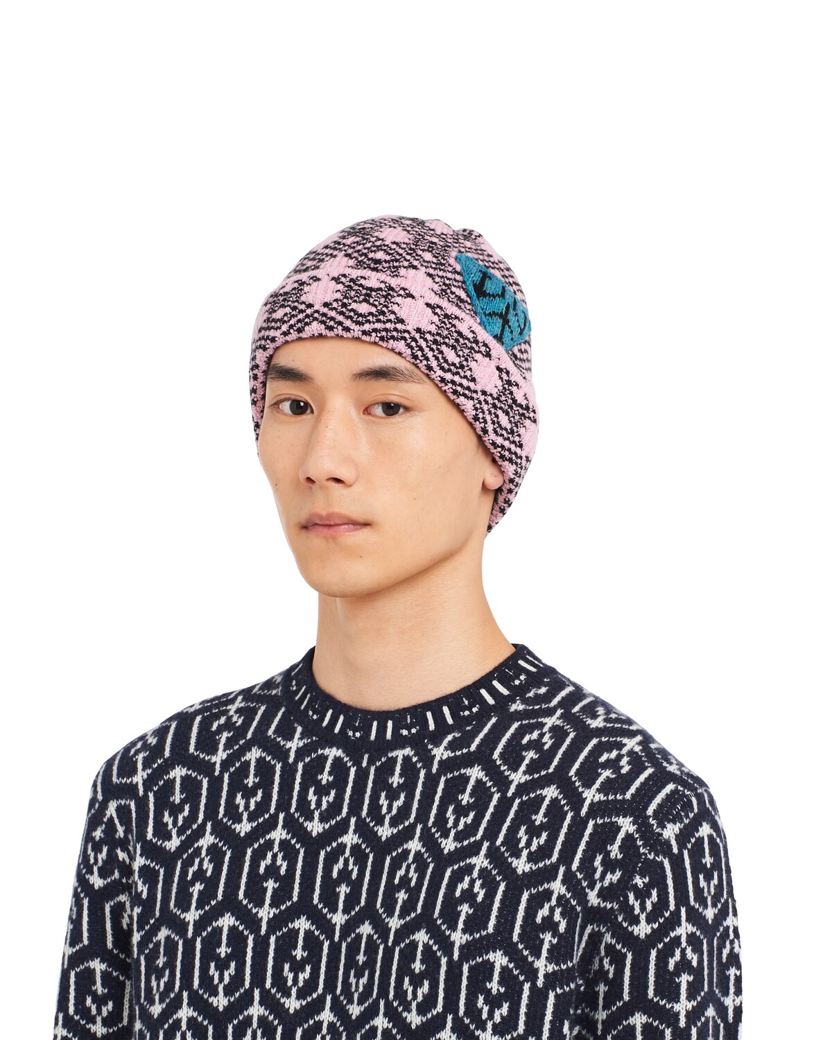 Wool and cashmere jacquard beanie - 3