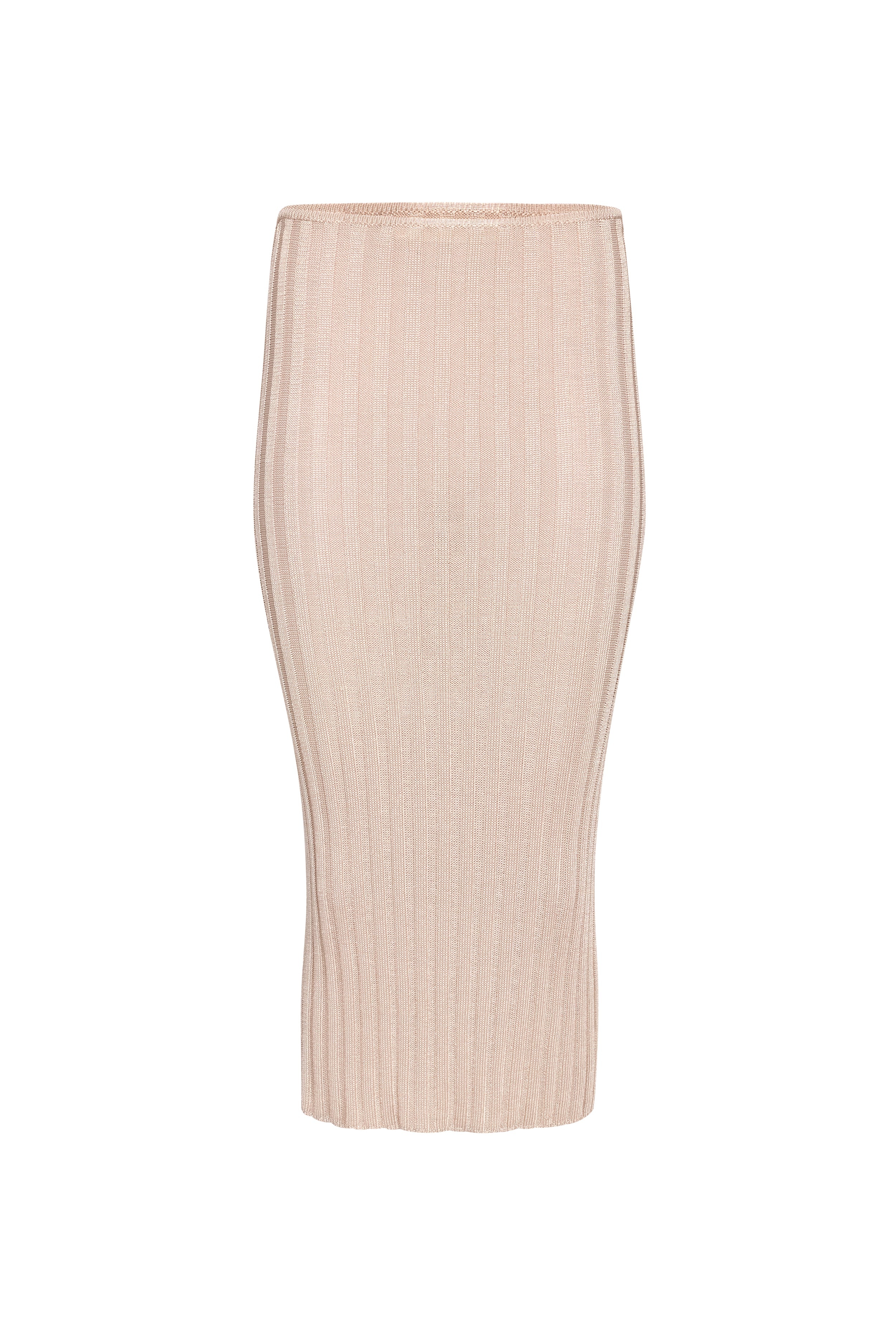 SLINKY RIB KNIT MIDI SKIRT - 1