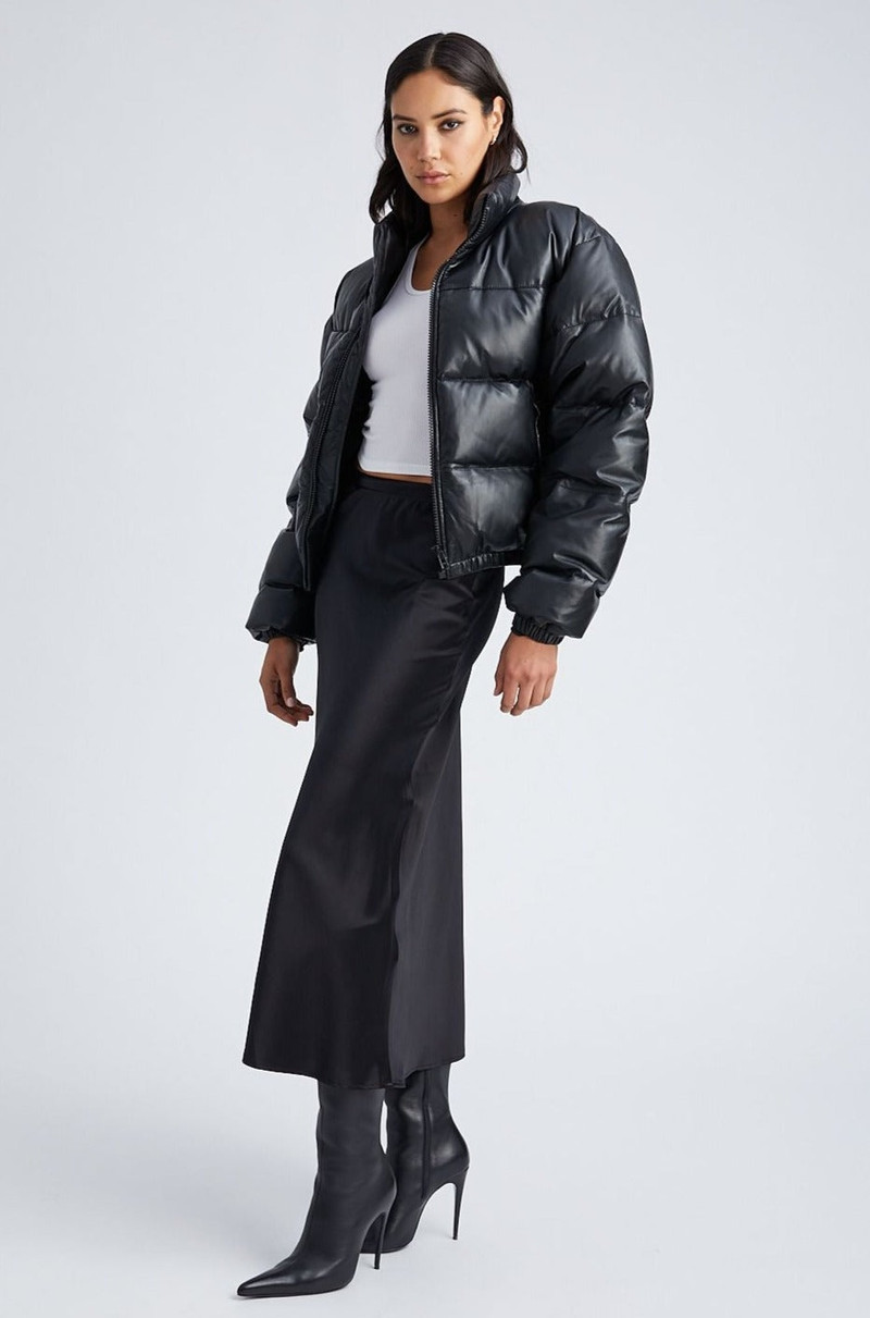 BLACK LEATHER PUFFER 7