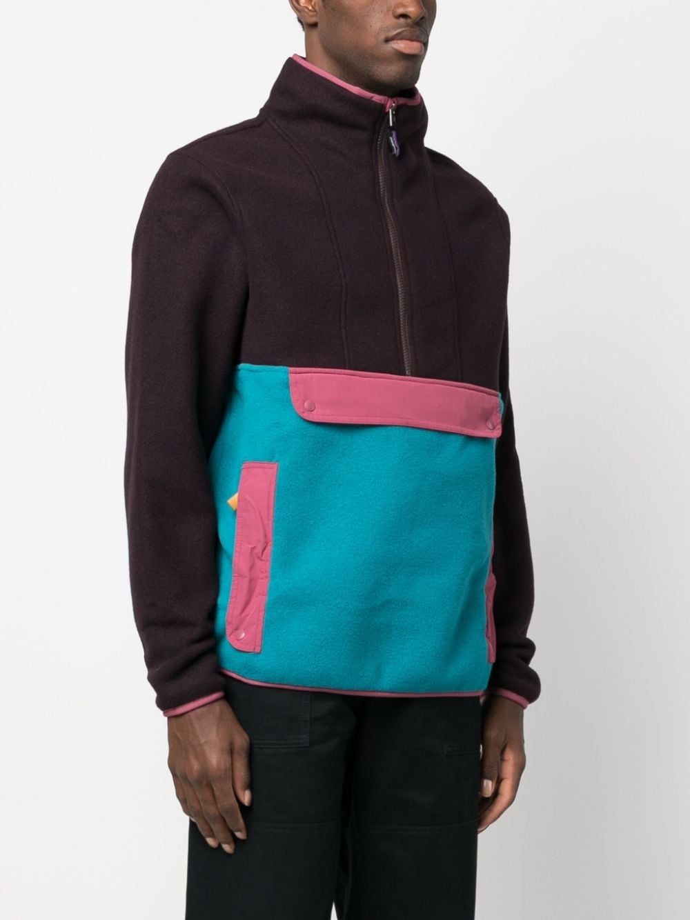 half-zip fleece-texture sweatshirt - 3