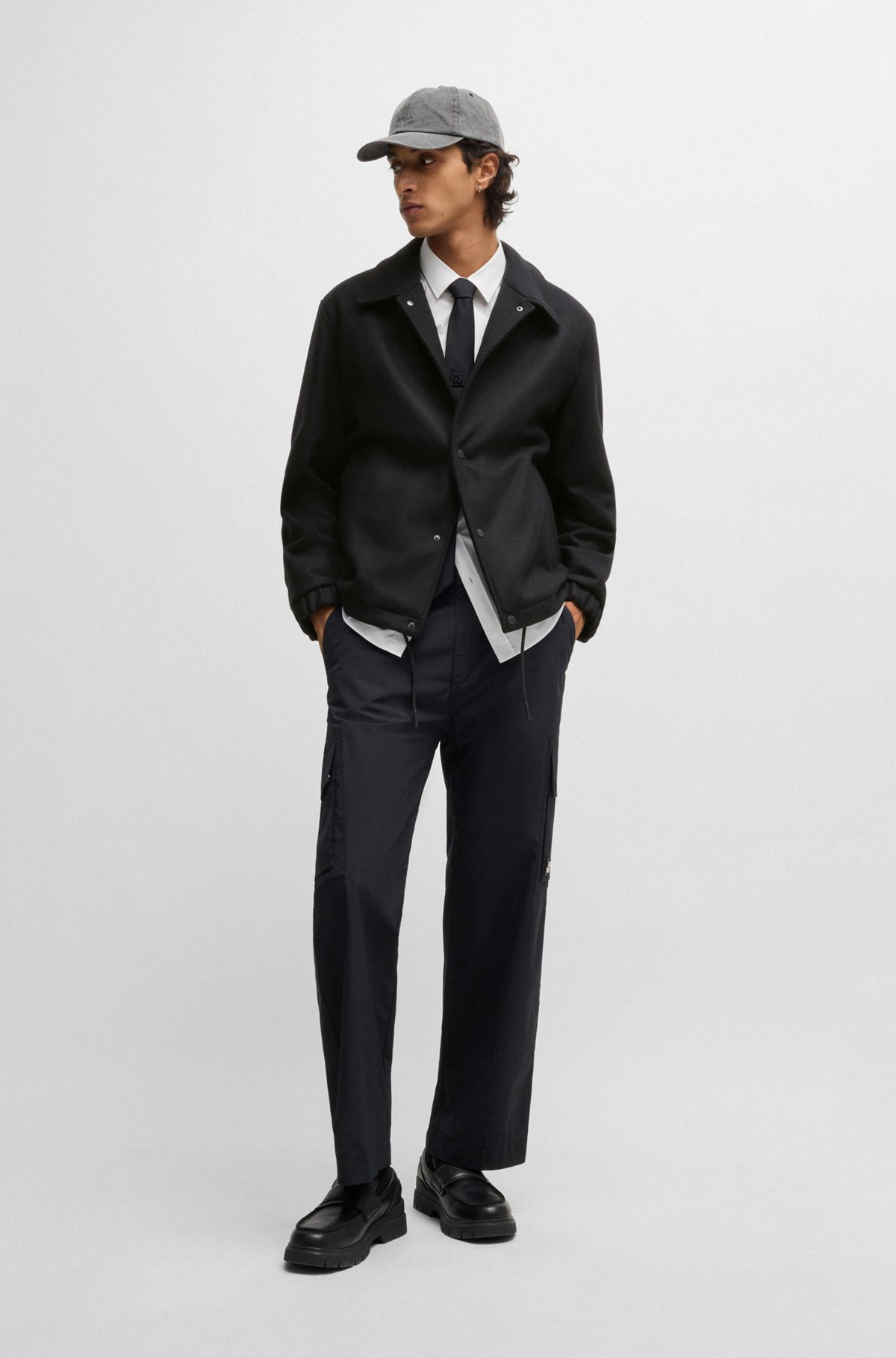 WOOL COACH JACKET WITH ADJUSTABLE HEM - 3
