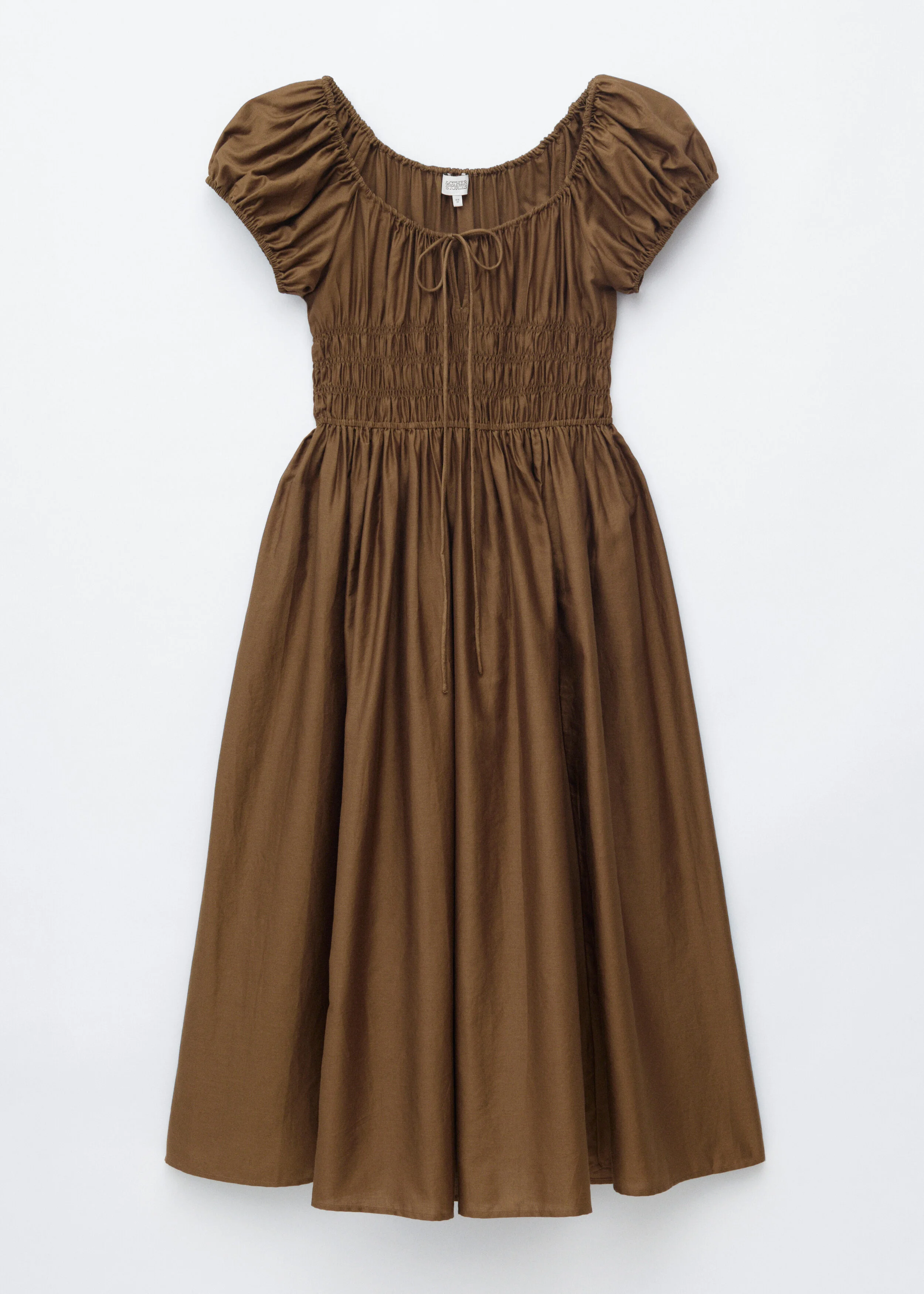Cotton Smocked Midi Dress - 1