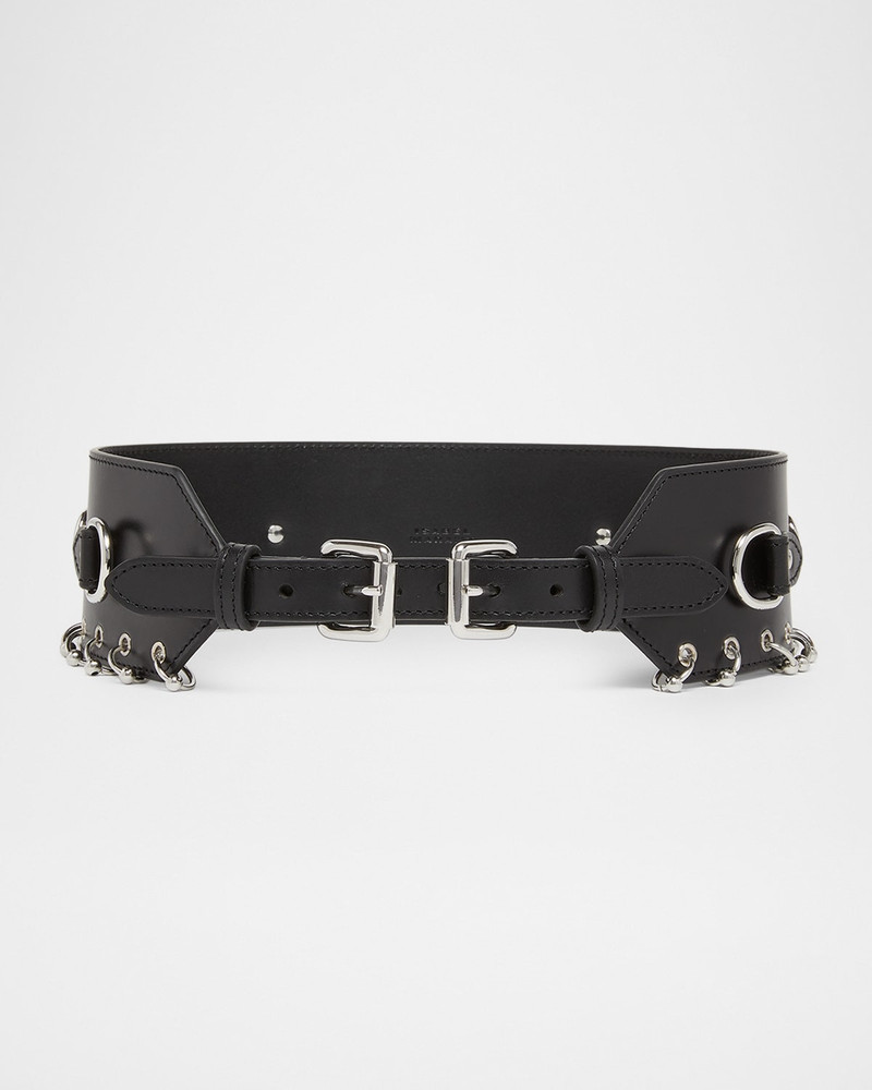 Brighton Wide Leather Belt with Rings 1
