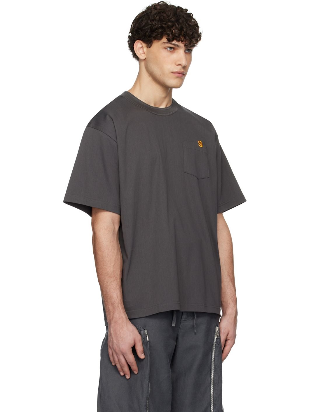 Gray 's' Cotton Jersey T-shirt - 2