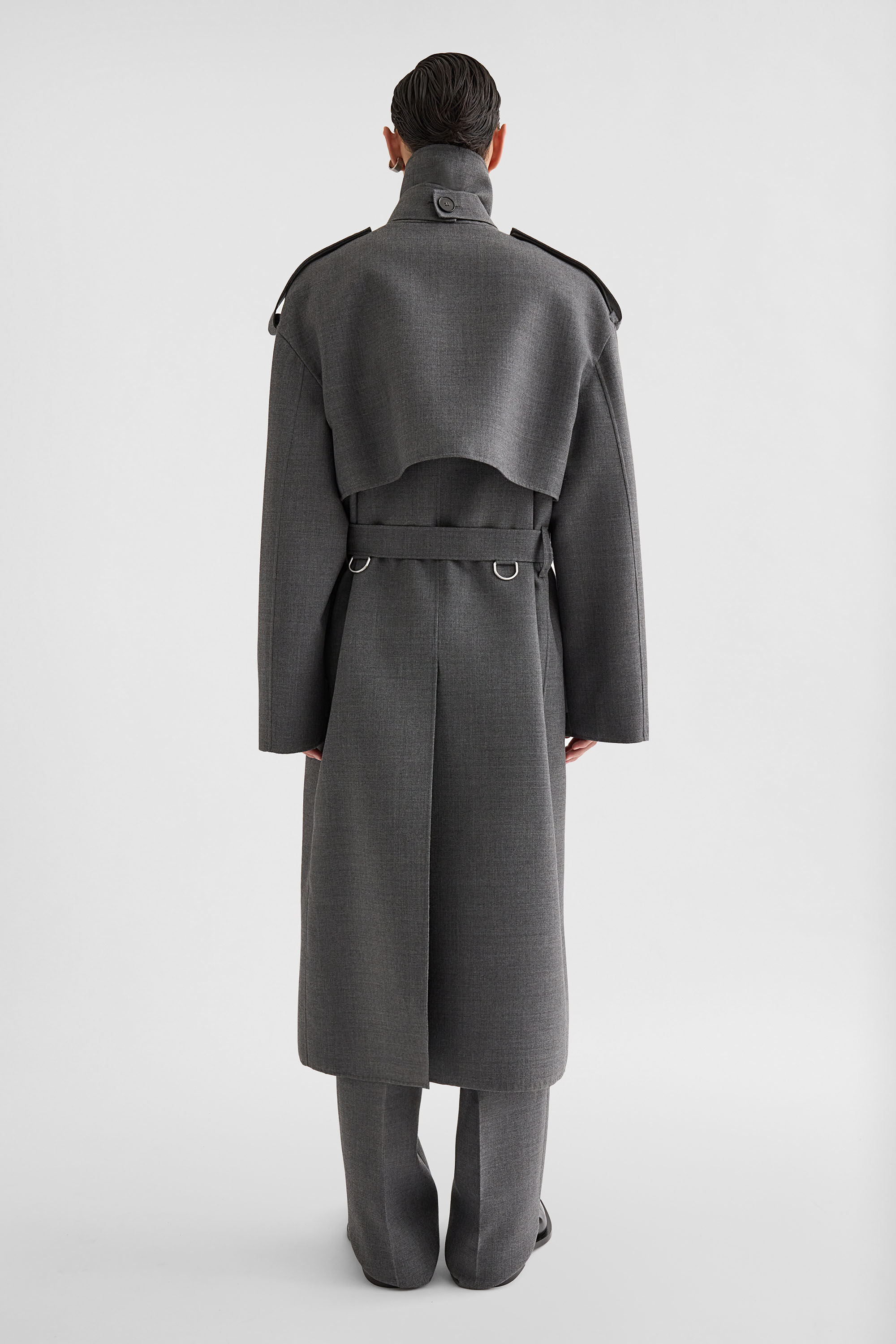 Wool Gabardine Trench Coat - 6