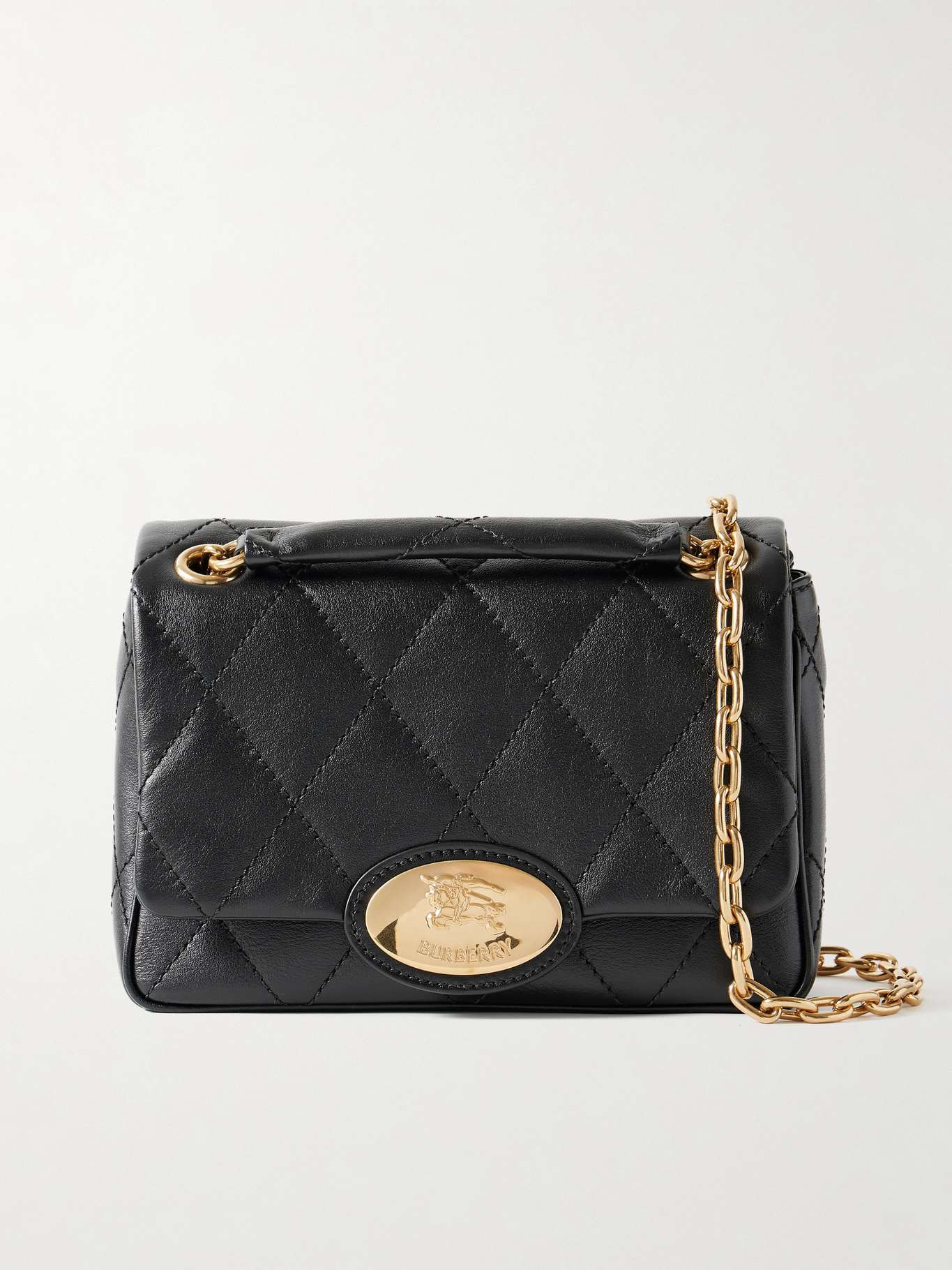 Embellished quilted leather shoulder bag Black - 1