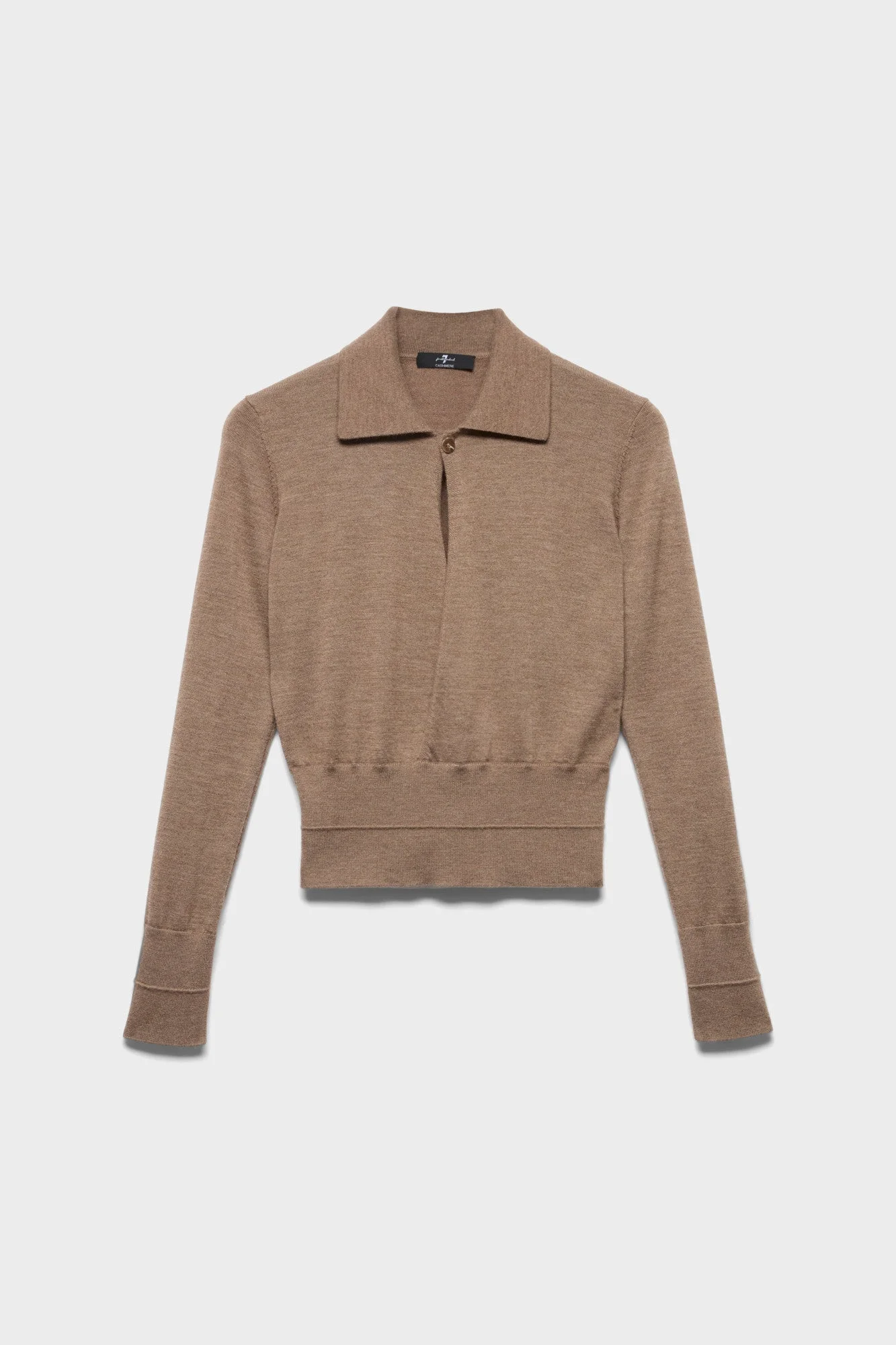 DOUBLE RIB POLO SWEATER in Cashmere - 1