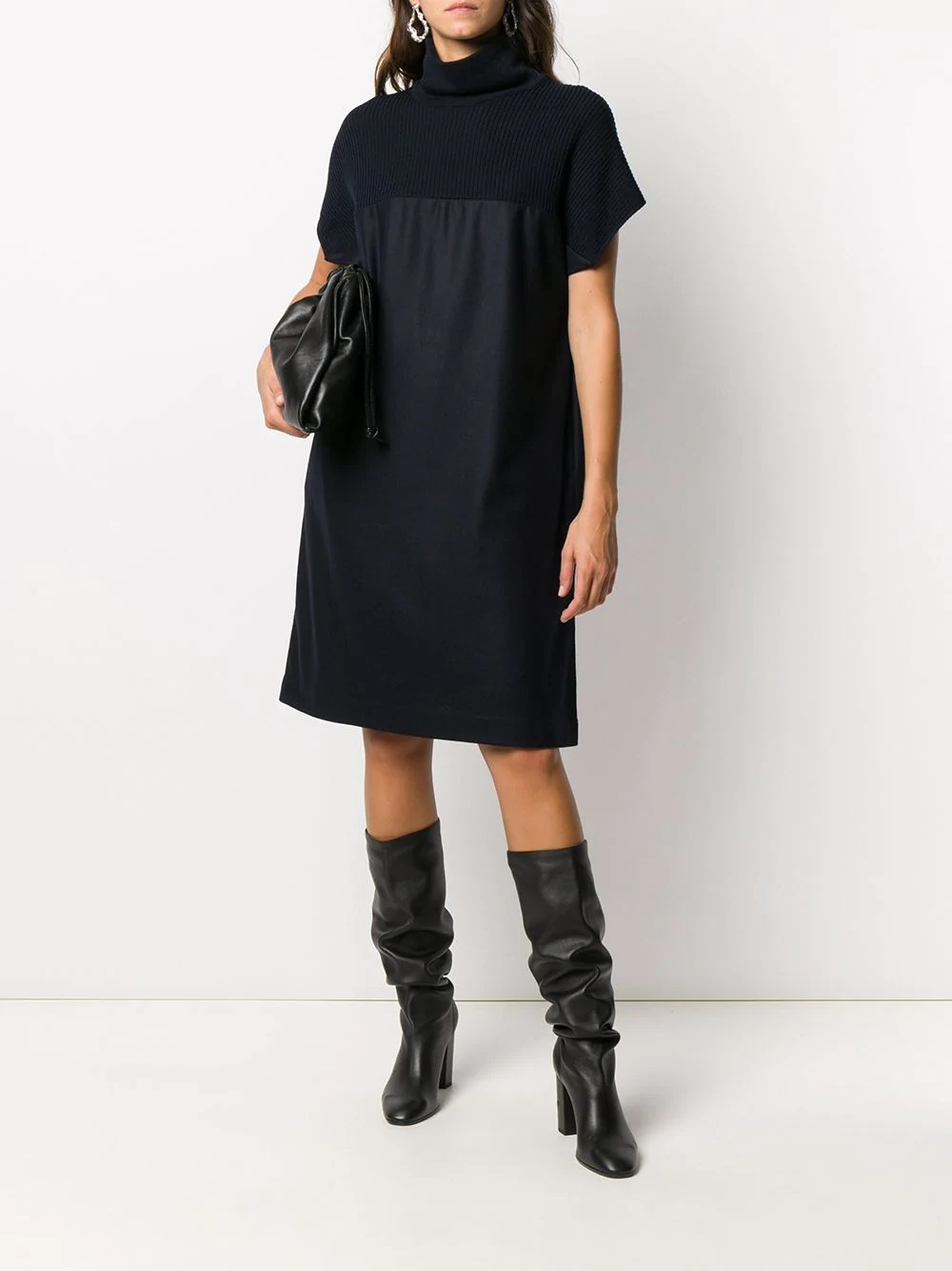 roll neck knit dress - 2