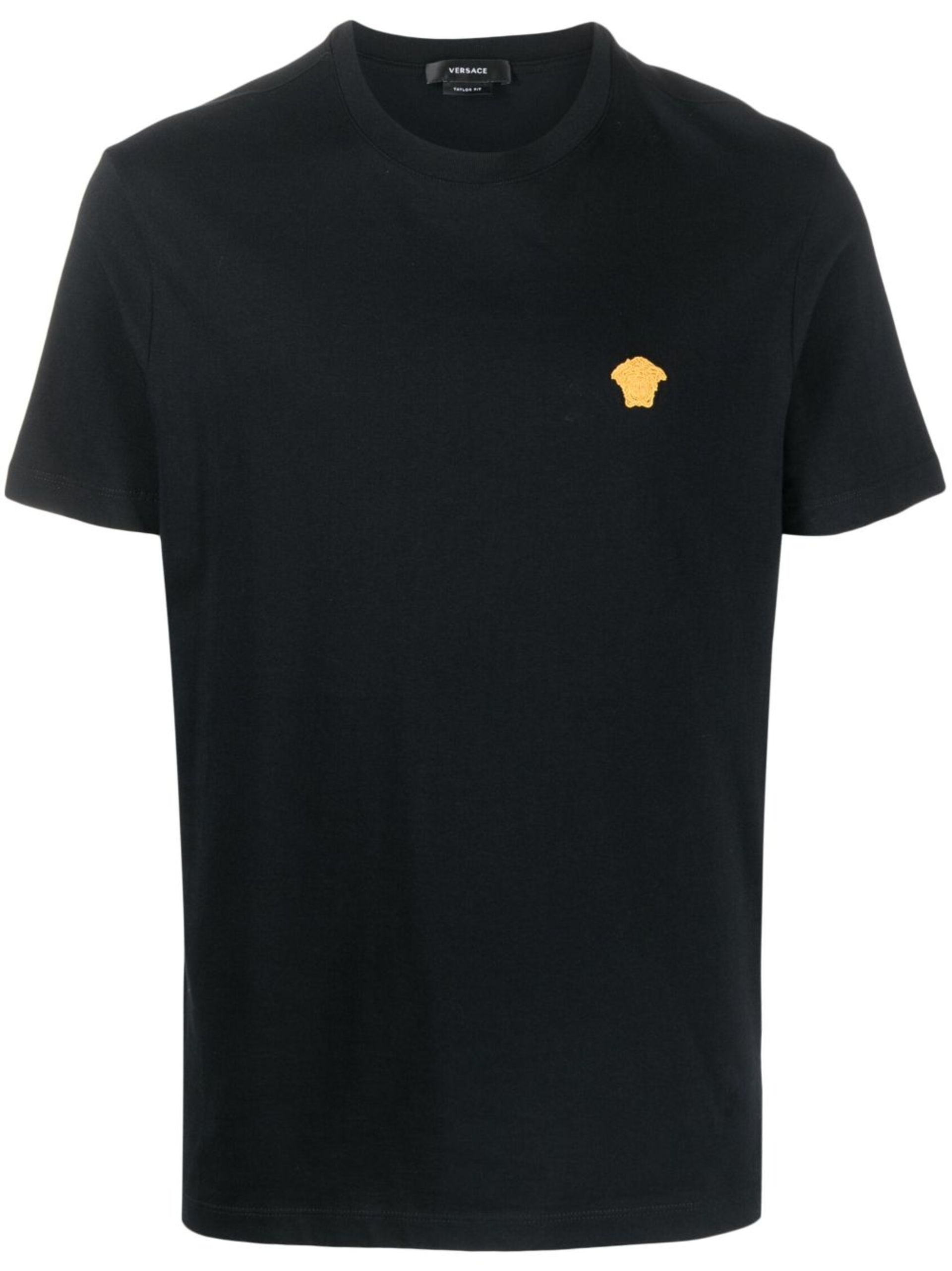 Black Medusa Embroidered Cotton T-shirt - 1