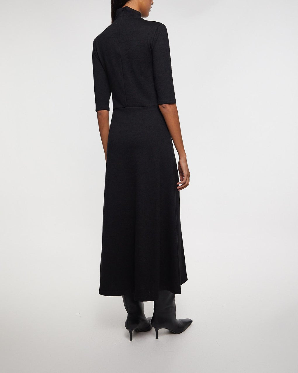 Dress Elbow-Sleeve Turtleneck Black - 4
