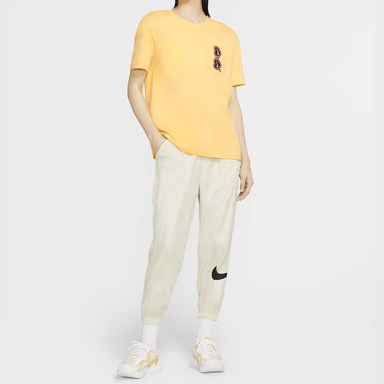 (WMNS) Nike Sportswear Love Sunglasses Printing Pocket Short Sleeve Washed 'Yellow' CU9700-795 - 3