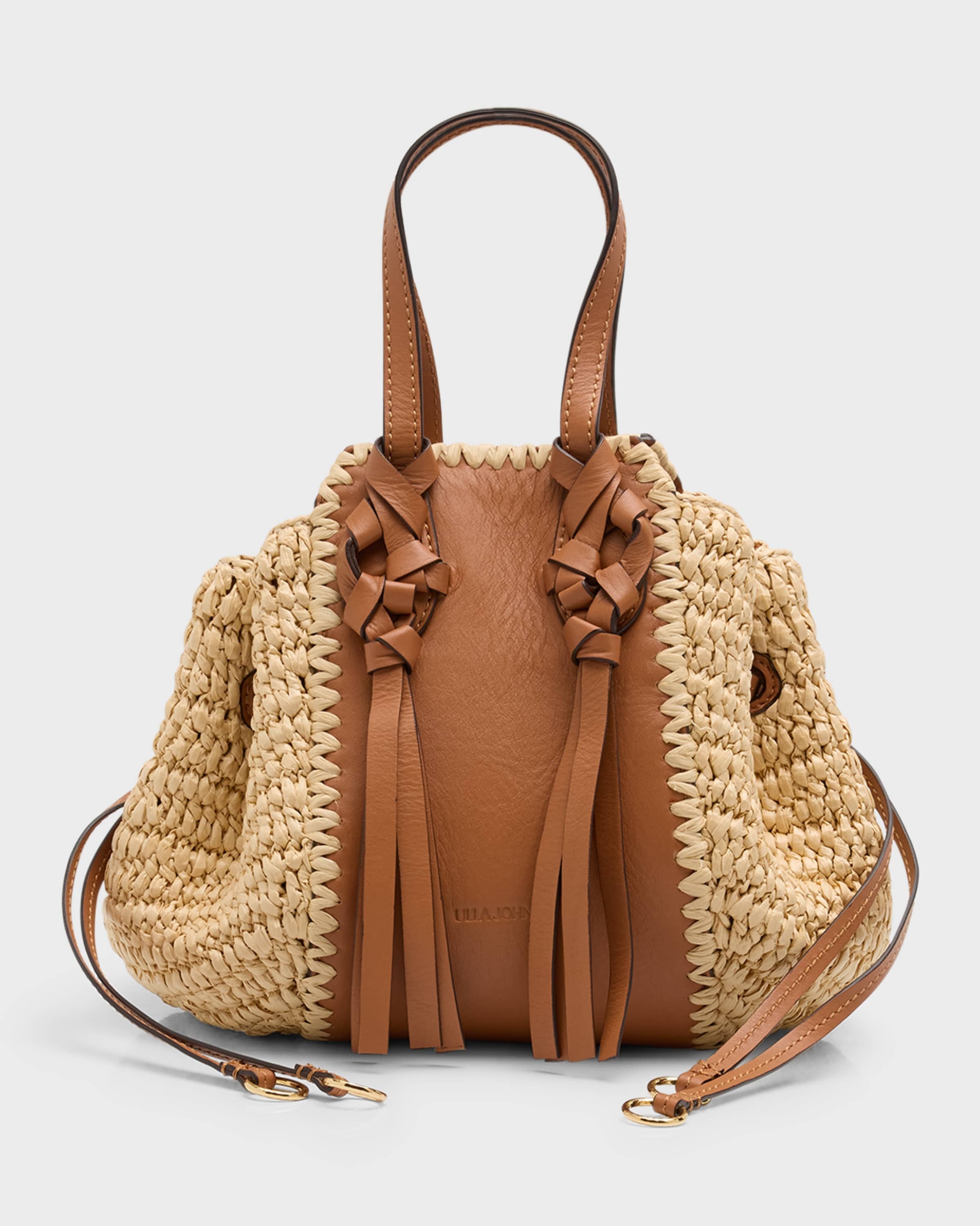 Gio Raffia Drawstring Crossbody Bag - 1