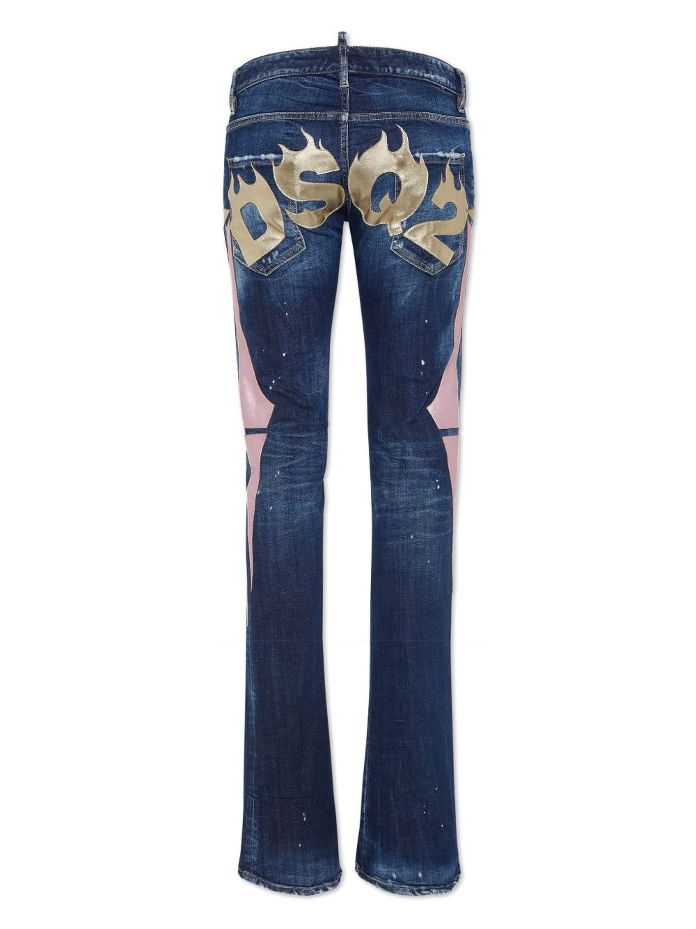 metallic-detailing flared jeans - 2