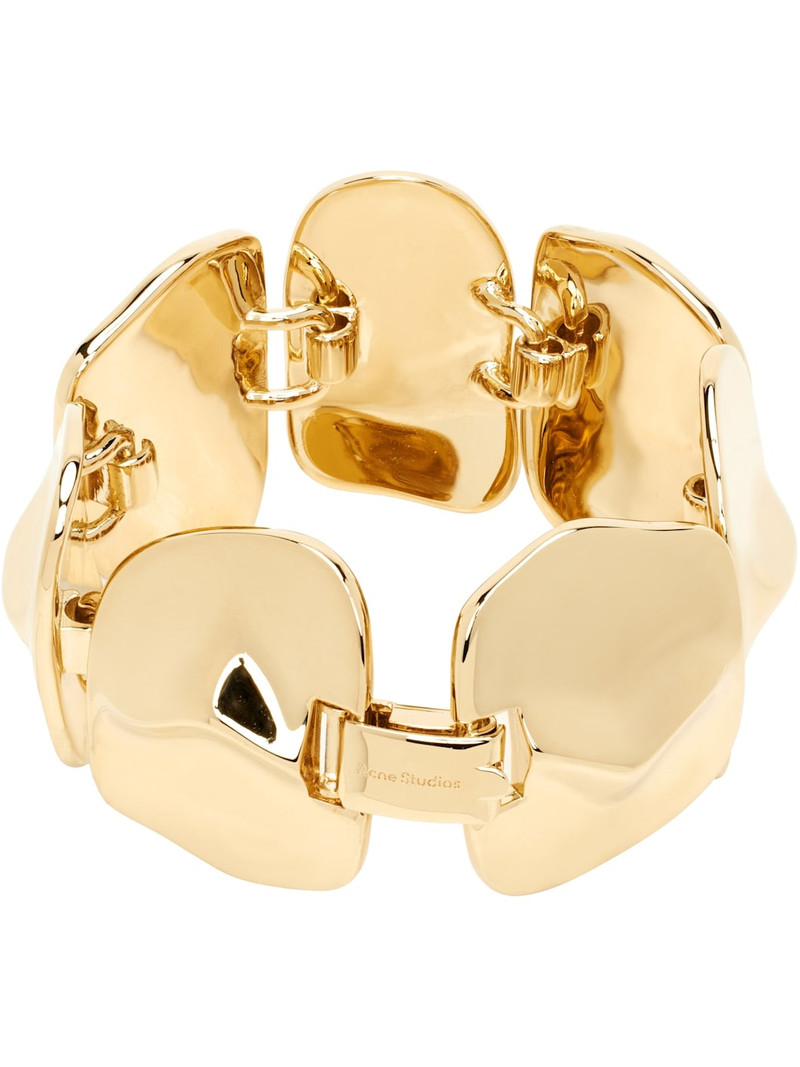 Acne Studios Gold Brass Croco Scale Bracelet outlook
