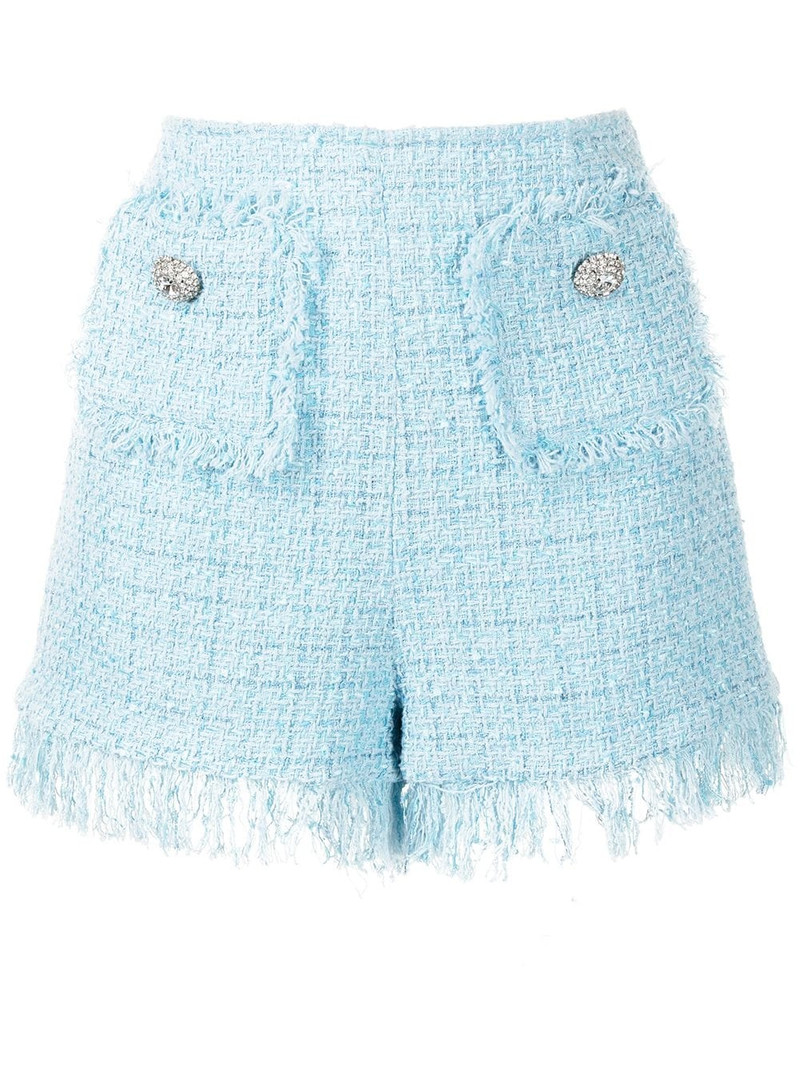 tweed fringed 반바지 1