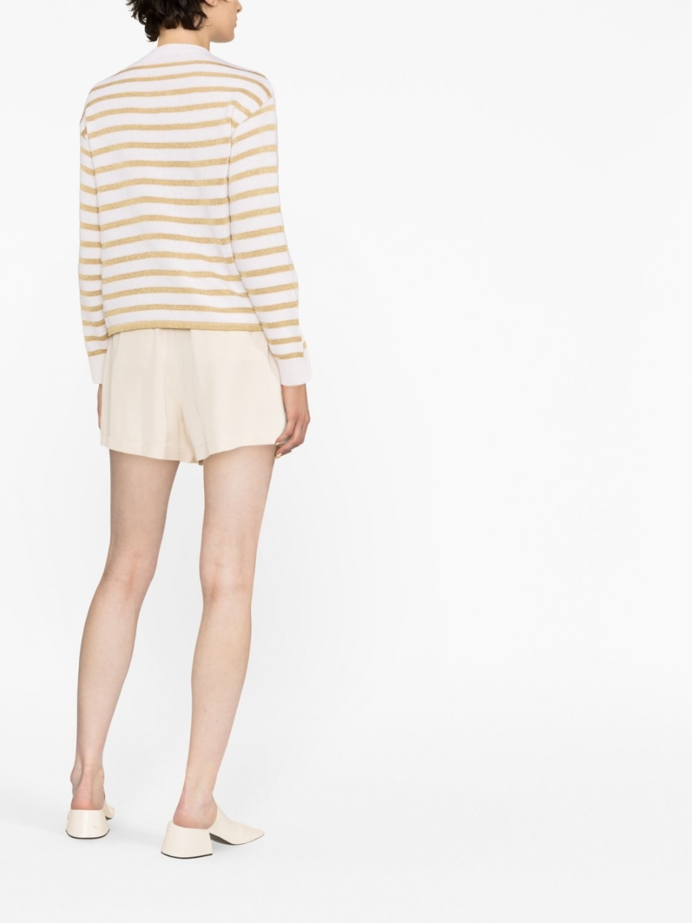 striped logo-plaque jumper - 3