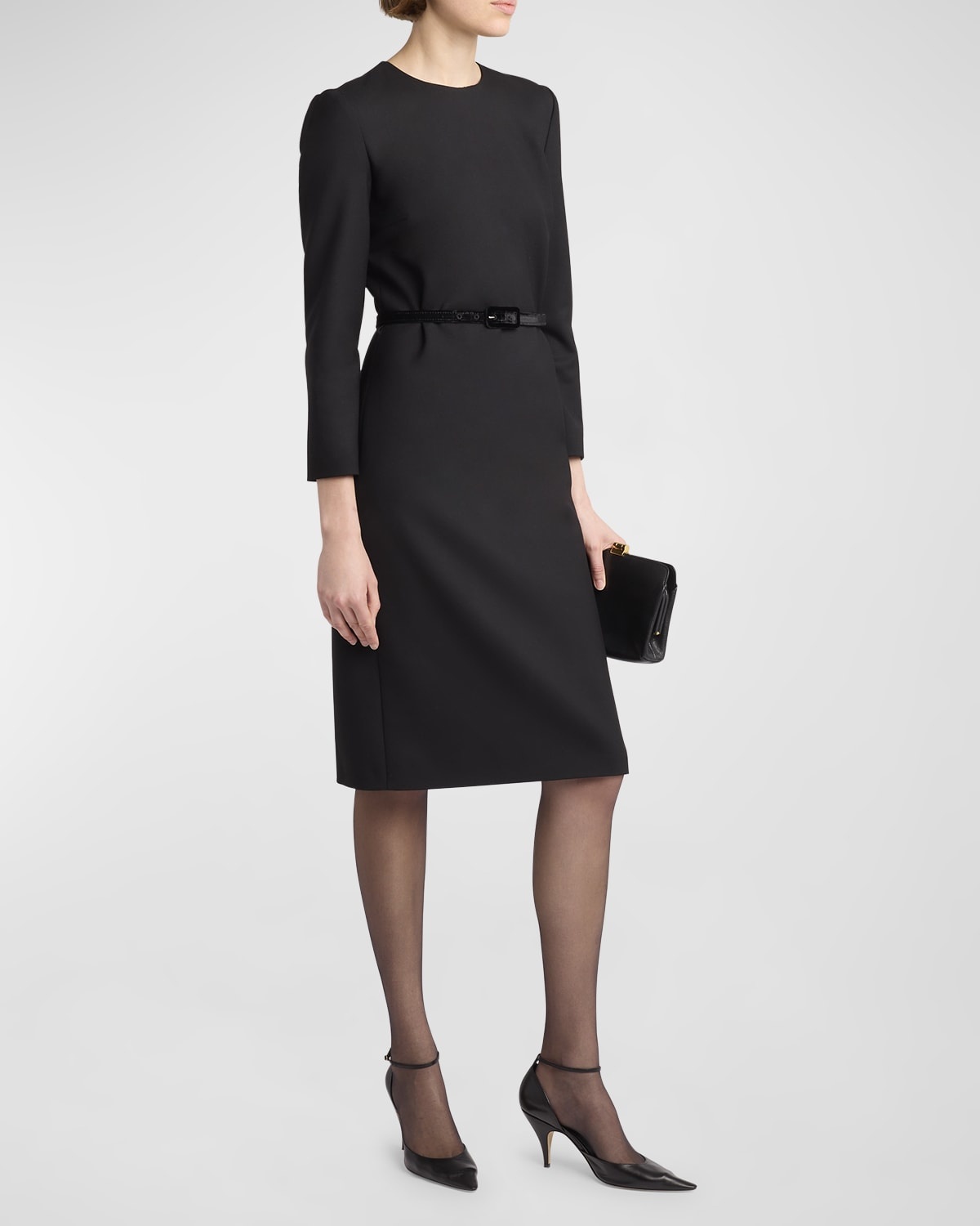 （New) The Row Angeline ドレス ストレッチウール The Row Angeline Dress in Wool | REVERSIBLE
