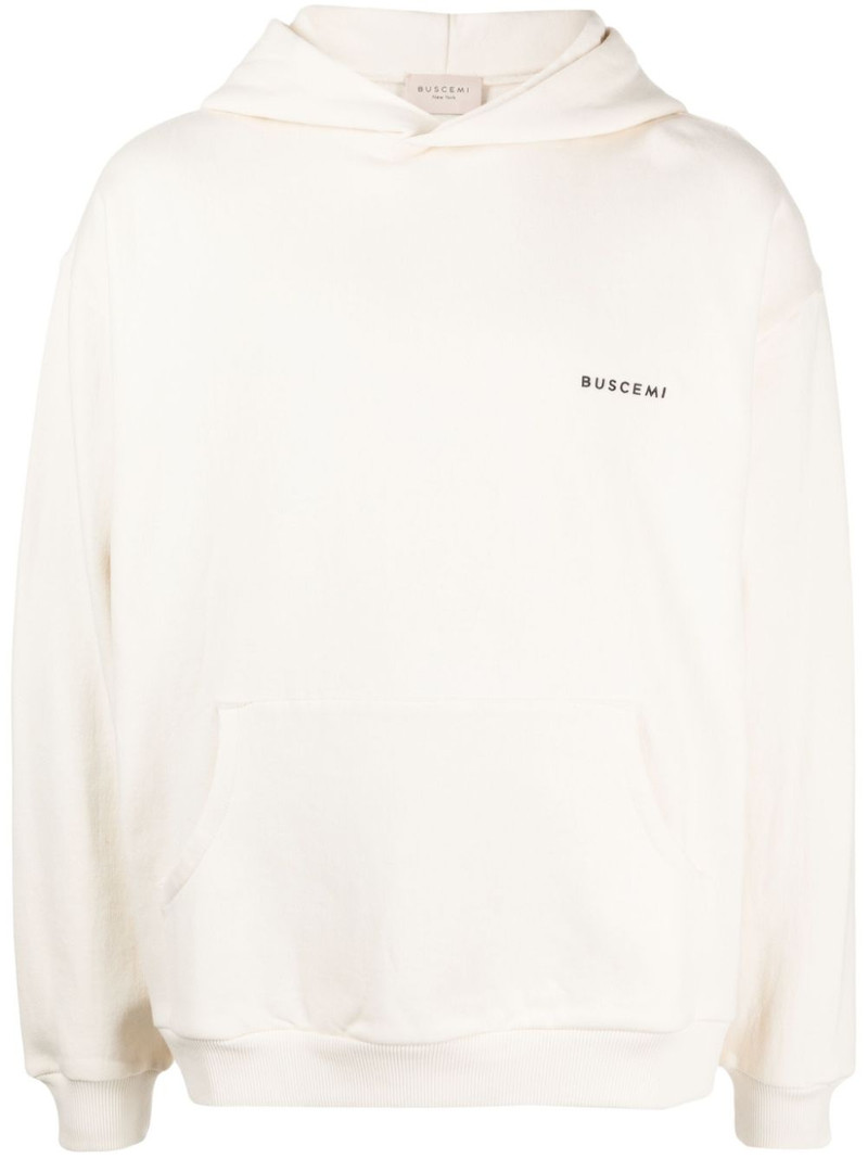 logo-plaque cotton hoodie 1