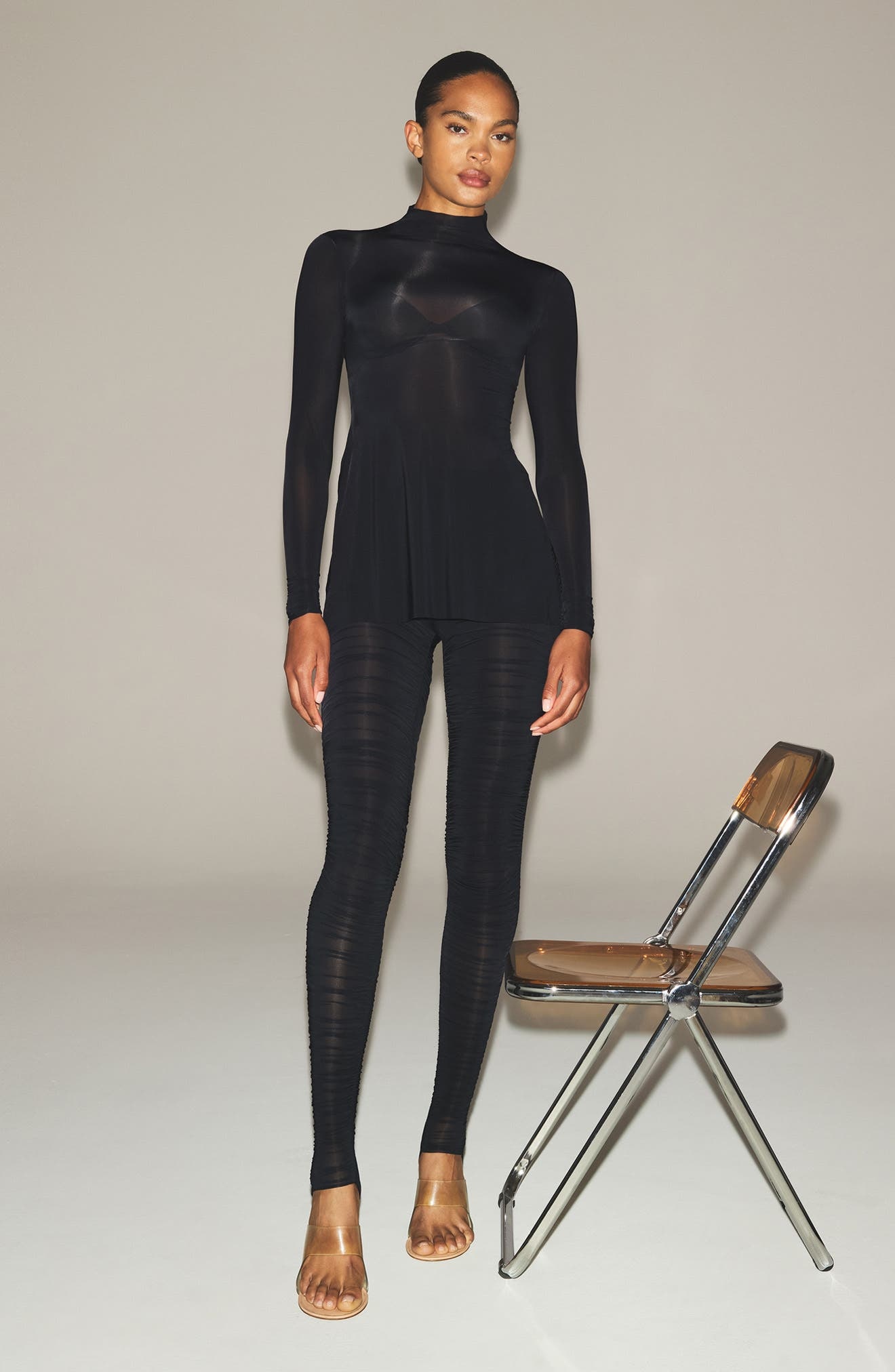 SKIMS Milky Sheer Tunic in Obsidian at Nordstrom - 4