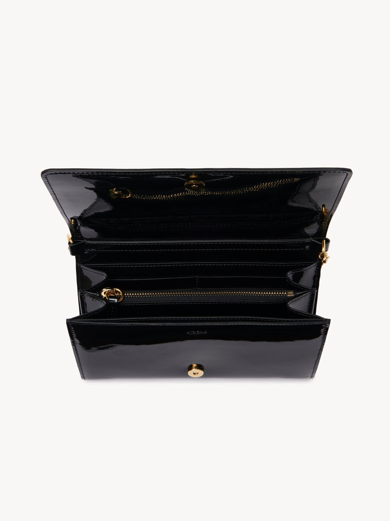 CHLOÉ ICONIC FLAP WALLET ON CHAIN IN PATENT LEATHER 6