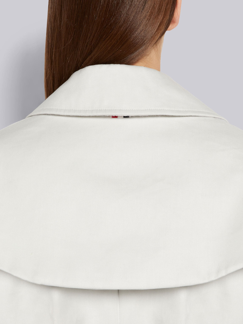 White Mackintosh Grosgrain Trim Oversized Belted Trench Coat 5