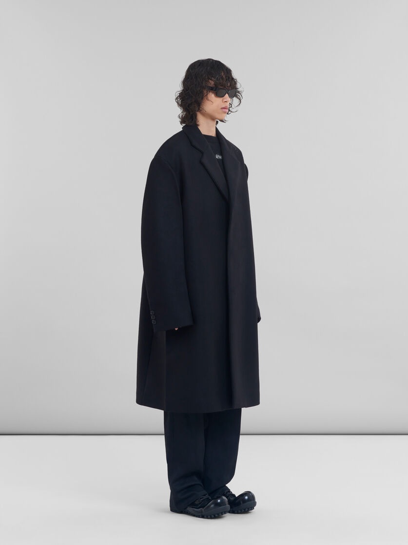 BLACK WOOL OVERSIZED COAT - 6