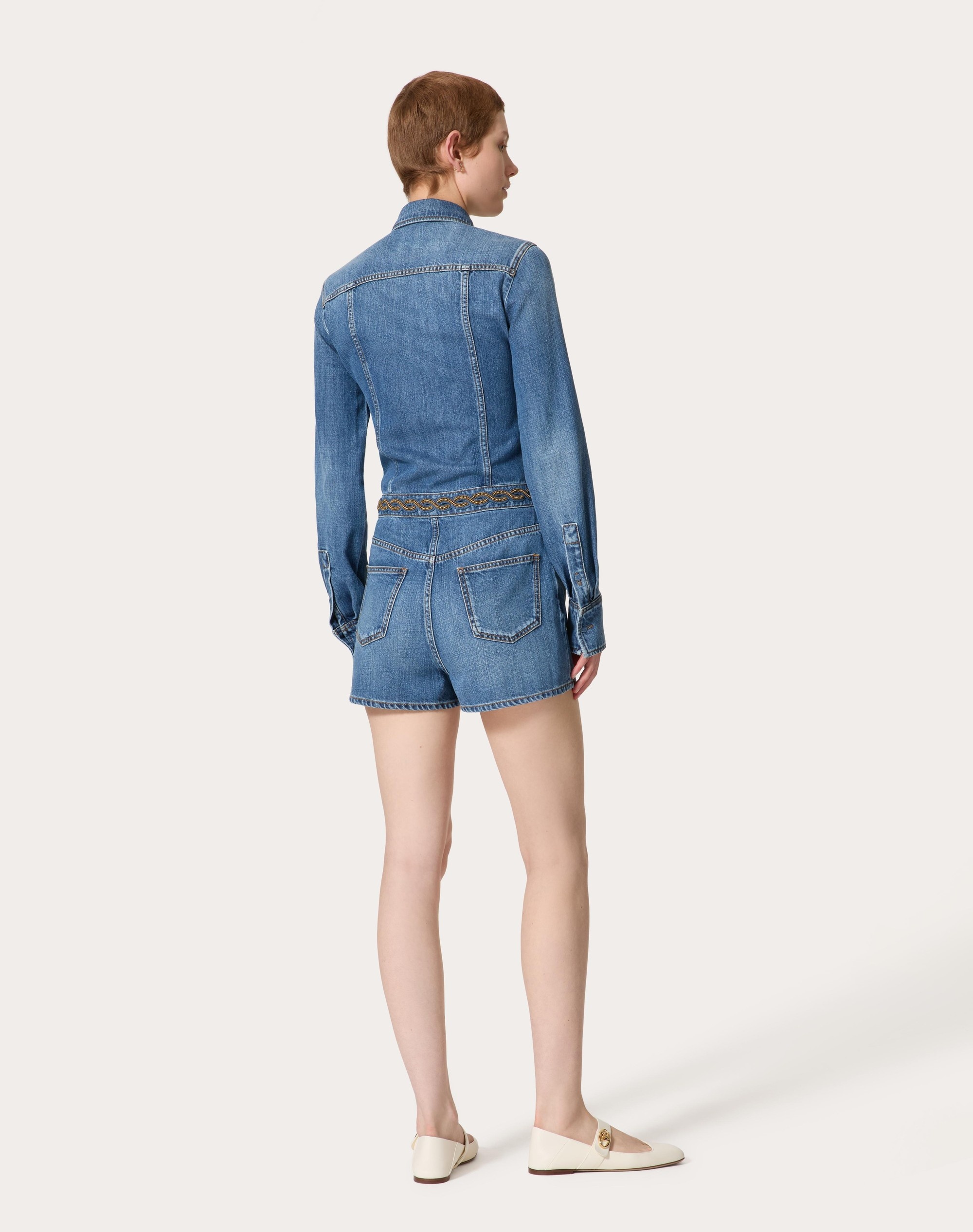 EMBROIDERED MID BLUE MEDIO JUMPSUIT - 4