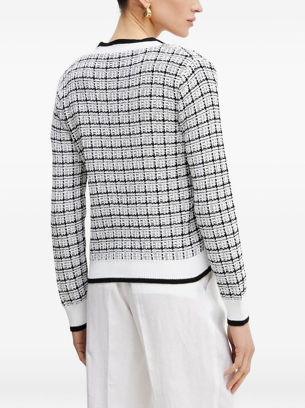 checked buttoned cardigan - 2